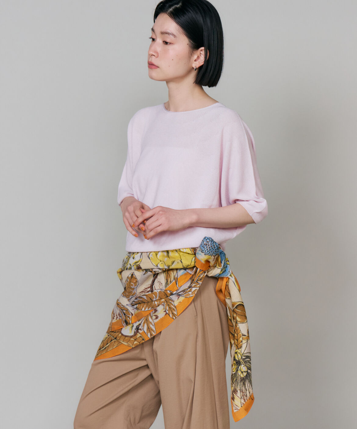 FAVORITE SUKINAMONO「コラージュジャングルフルーツ コットンシルクストール《manipuri》」|ストール|