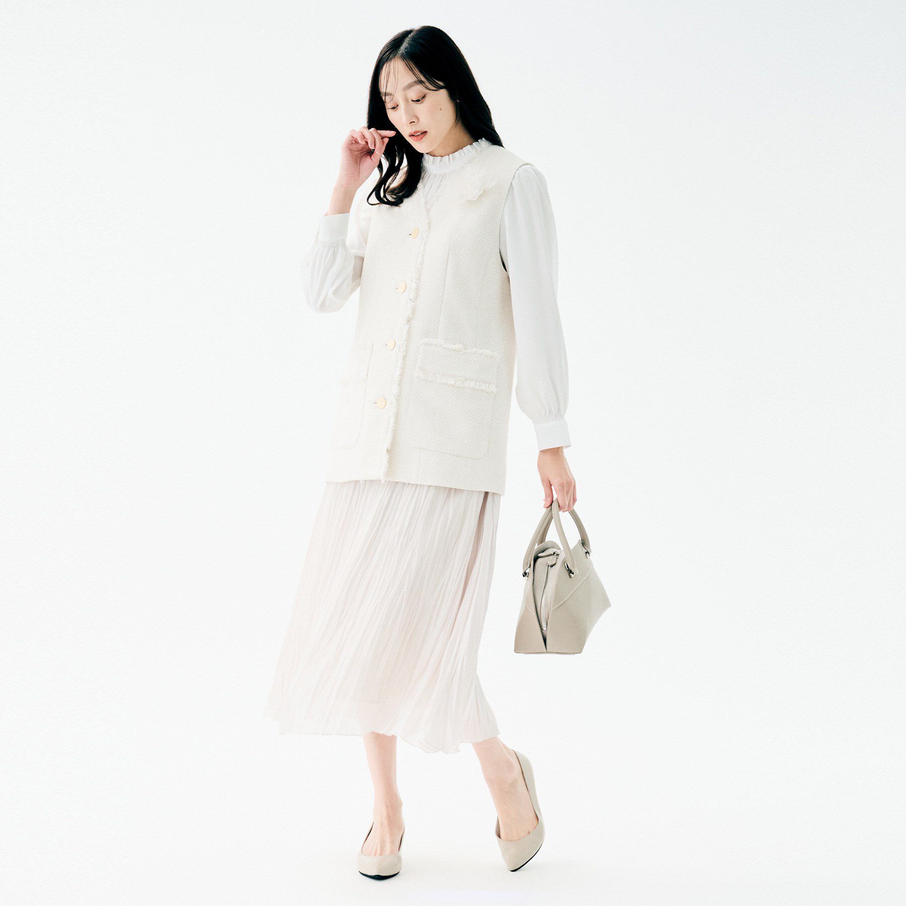 UNTITLED「【セレモニー/定番人気】ハイネックフリル ブラウス」|シャツ・ブラウス|