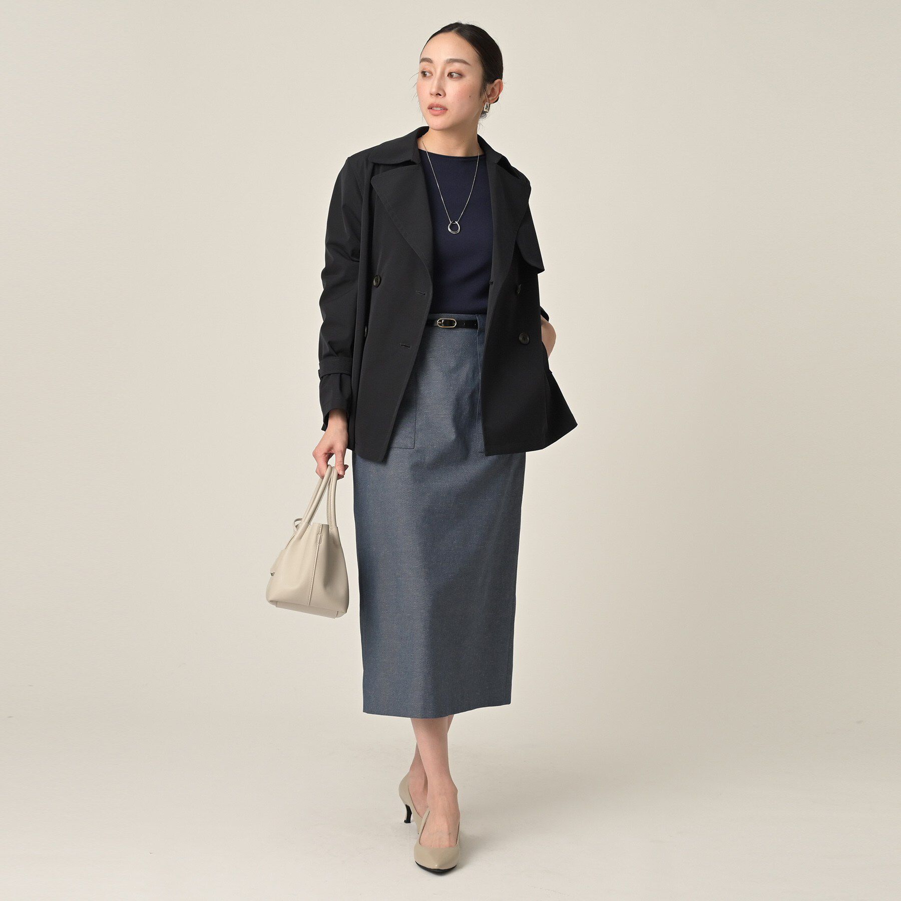 UNTITLED「【洗える/七分袖】ボートネックコットンプルオーバー」|ニット・セーター|