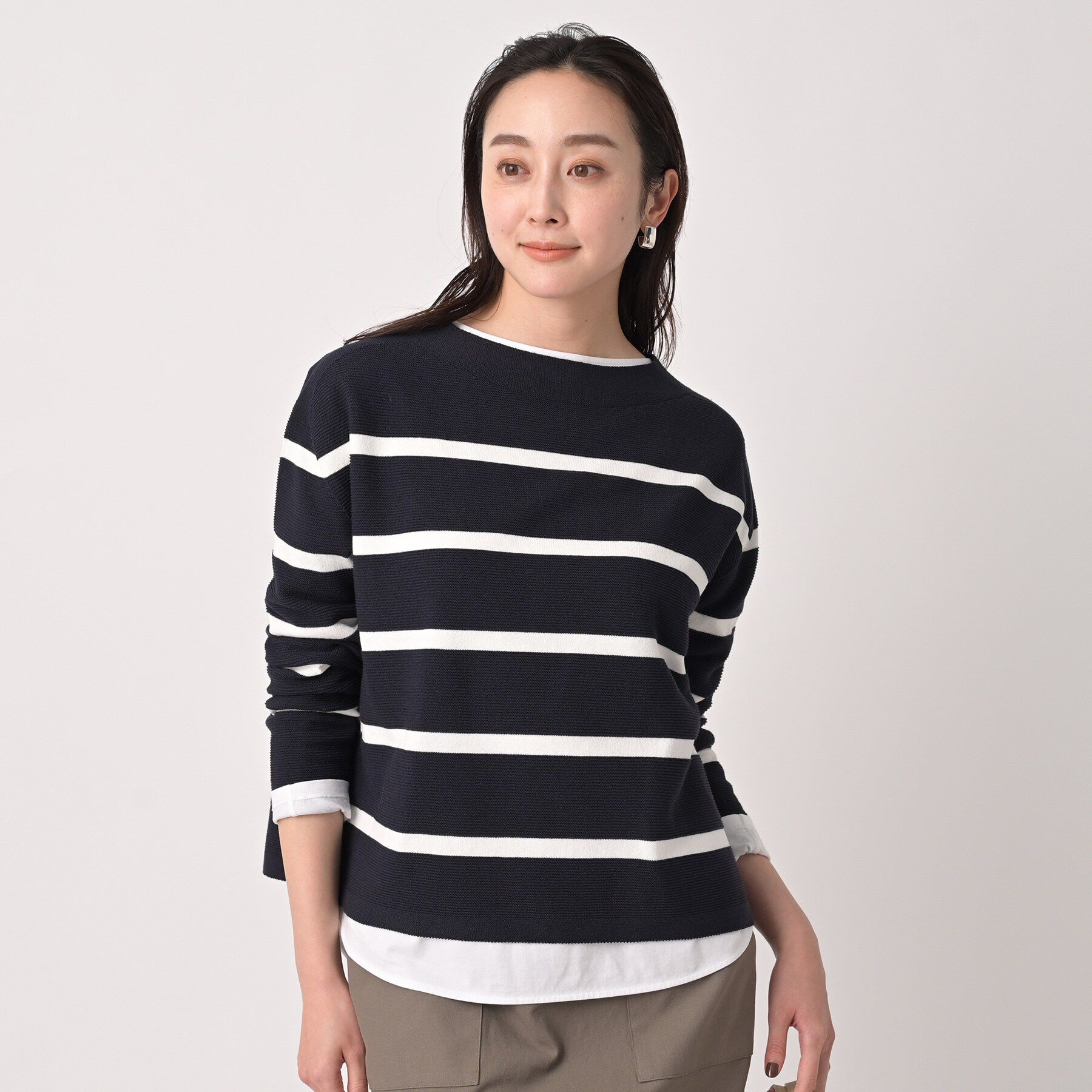 UNTITLED「【ゆったり/洗える】クロップドニットプルオーバー」|ニット・セーター|