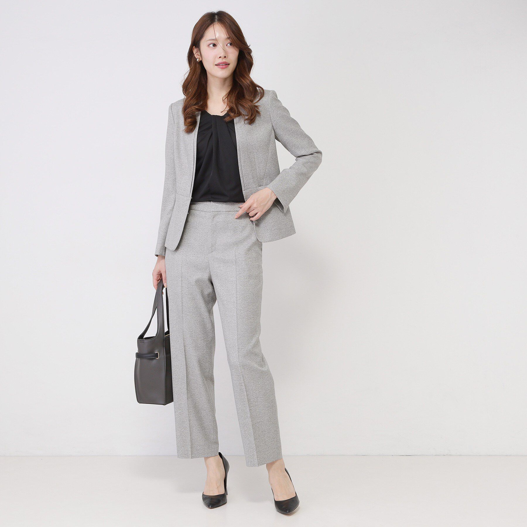 COUP DE CHANCE「【手洗い可／日本製／スーツ可】美シルエット カラーレスジャケット」|ノーカラージャケット|