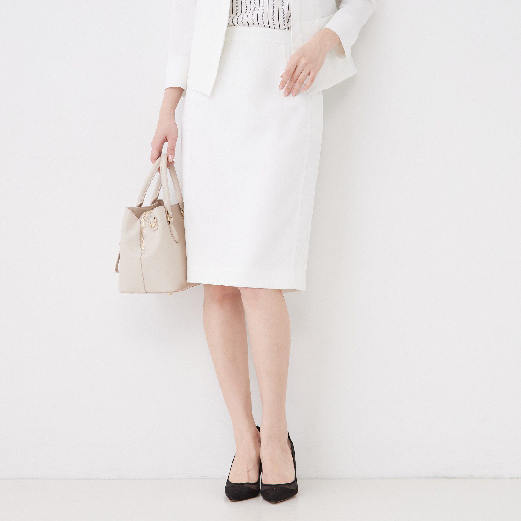 COUP DE CHANCE「【手洗い可／日本製／セットアップ可】麻調合繊タイトスカート」|スカート|