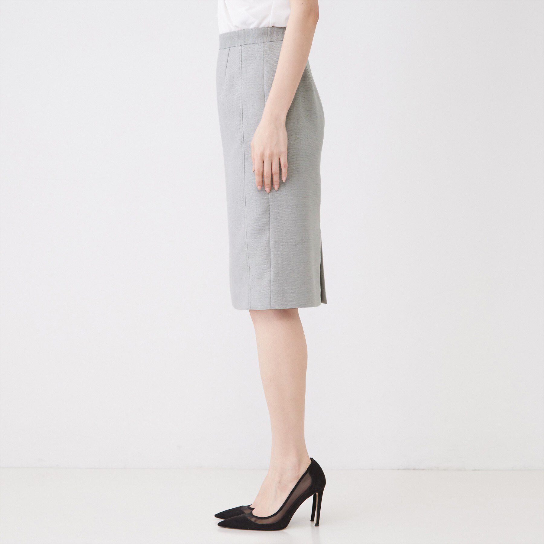 COUP DE CHANCE「【手洗い可／日本製／セットアップ可】麻調合繊タイトスカート」|スカート|