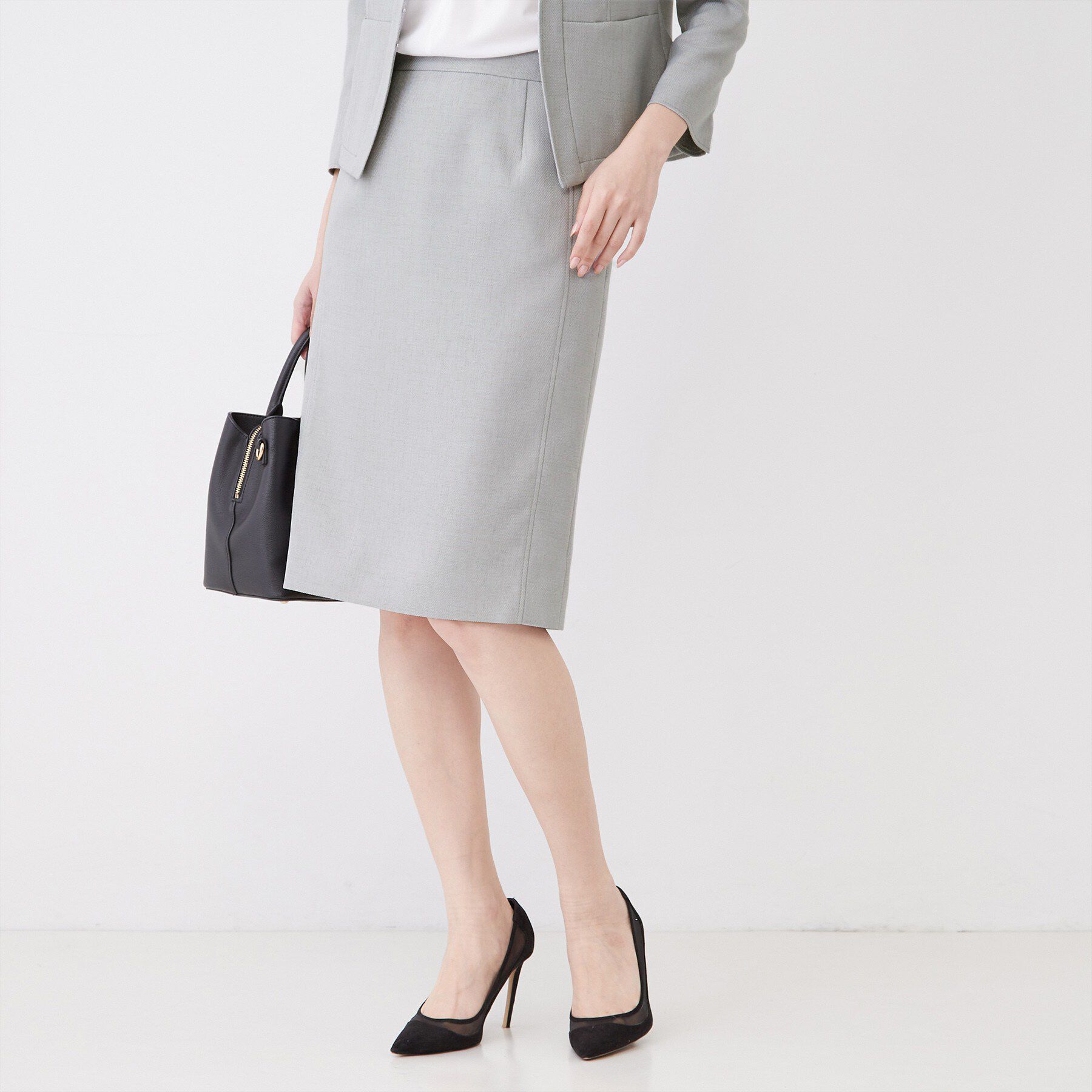 COUP DE CHANCE「【手洗い可／日本製／セットアップ可】麻調合繊タイトスカート」|スカート|