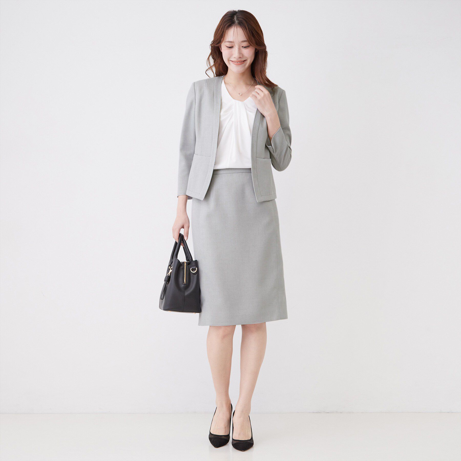 COUP DE CHANCE「【手洗い可／日本製／セットアップ可】麻調合繊タイトスカート」|スカート|