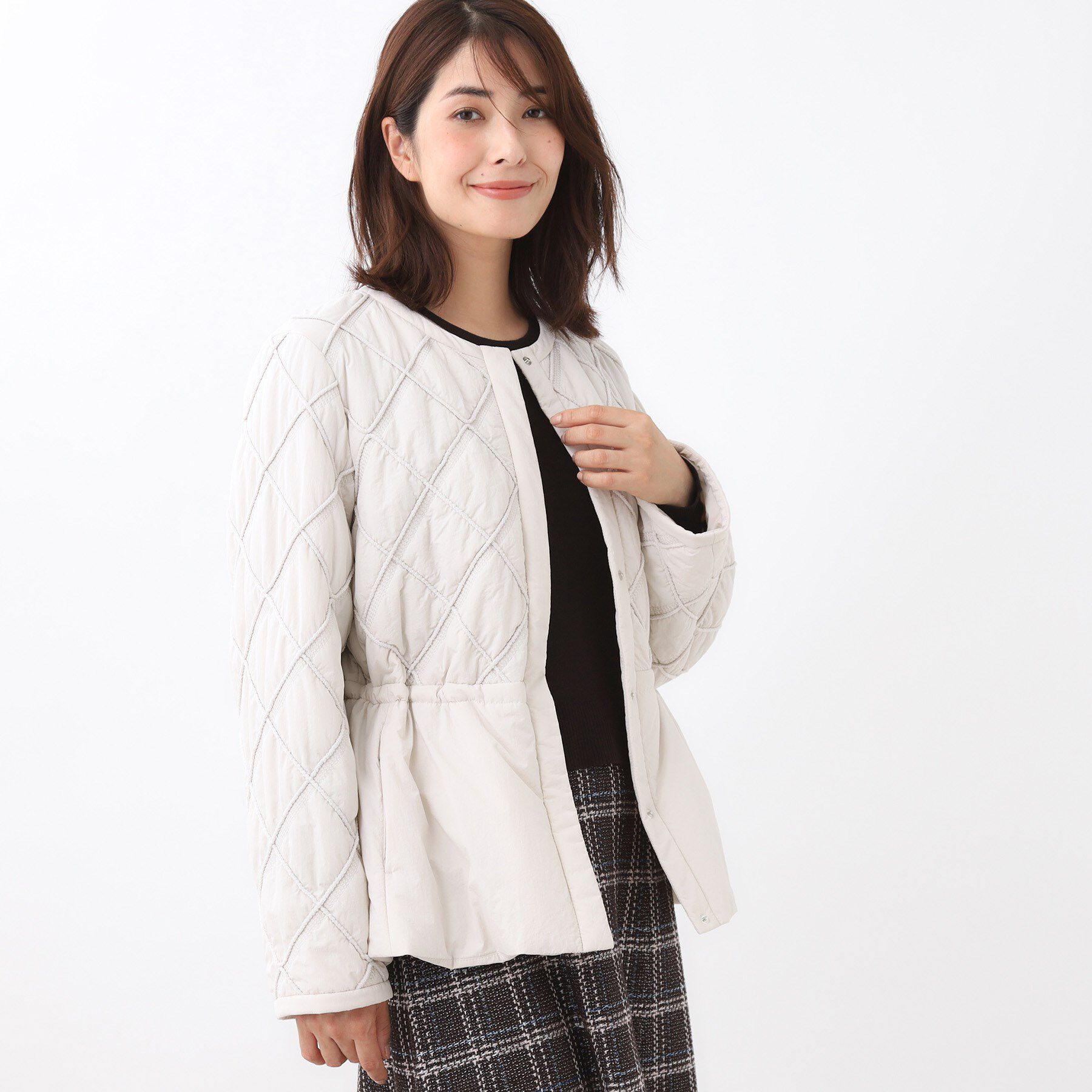 Reflect「【気軽な羽織に◎】中綿キルティングショートコート」|ダウン|