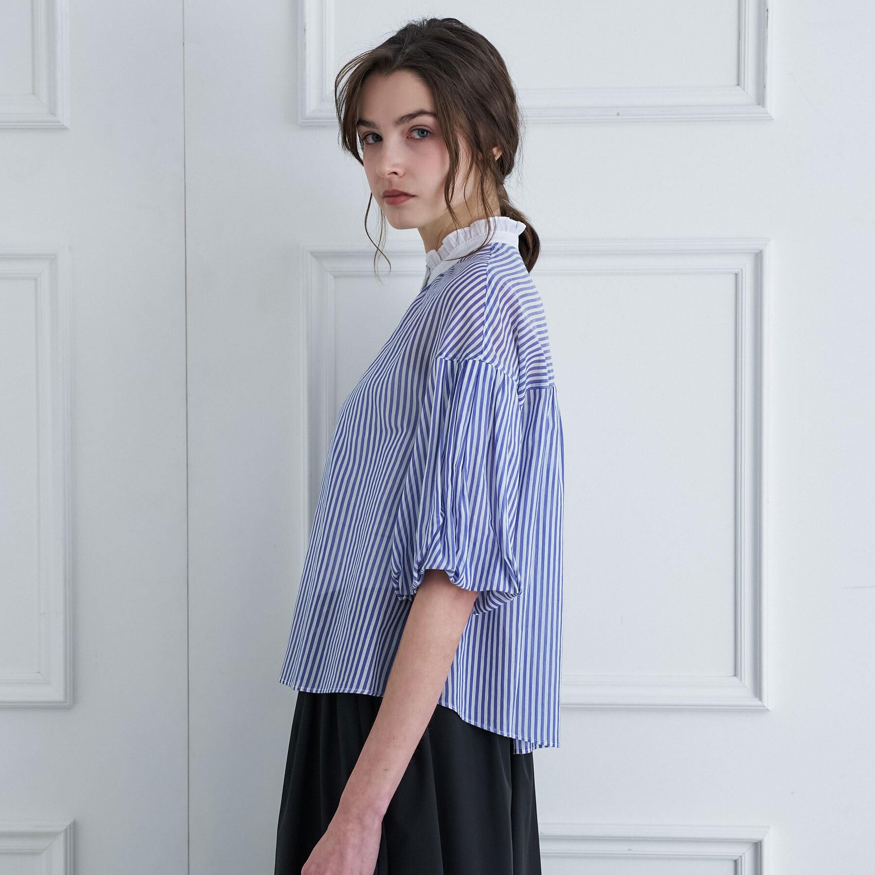 DRESSTERIOR「【大人MUSE5月号掲載】ロンドンストライプクレリックブラウス」|シャツ・ブラウス|