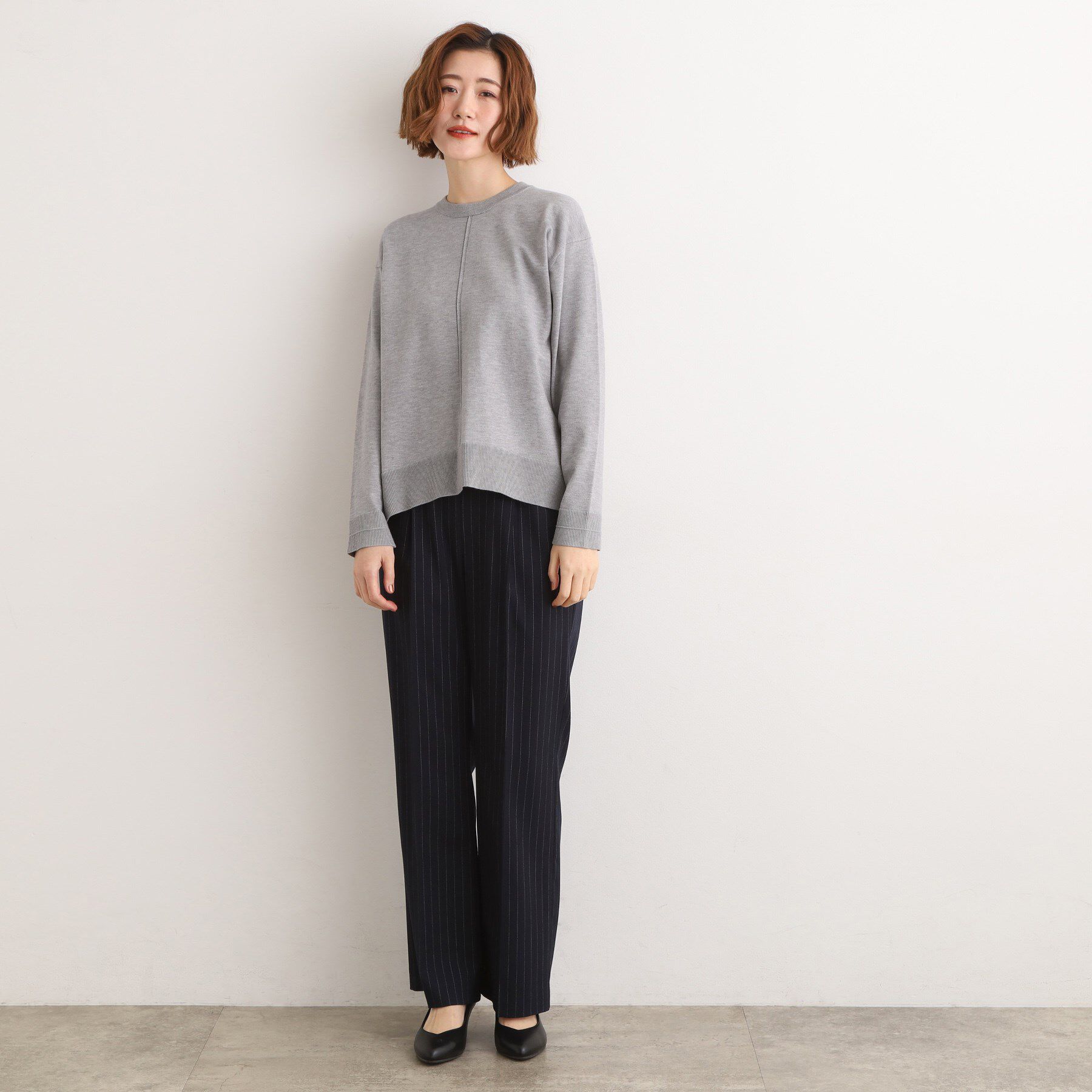 grove「【SETUP可能】冬から春まで心地よく　タック編みオーバーサイズニット」|ニット・セーター|