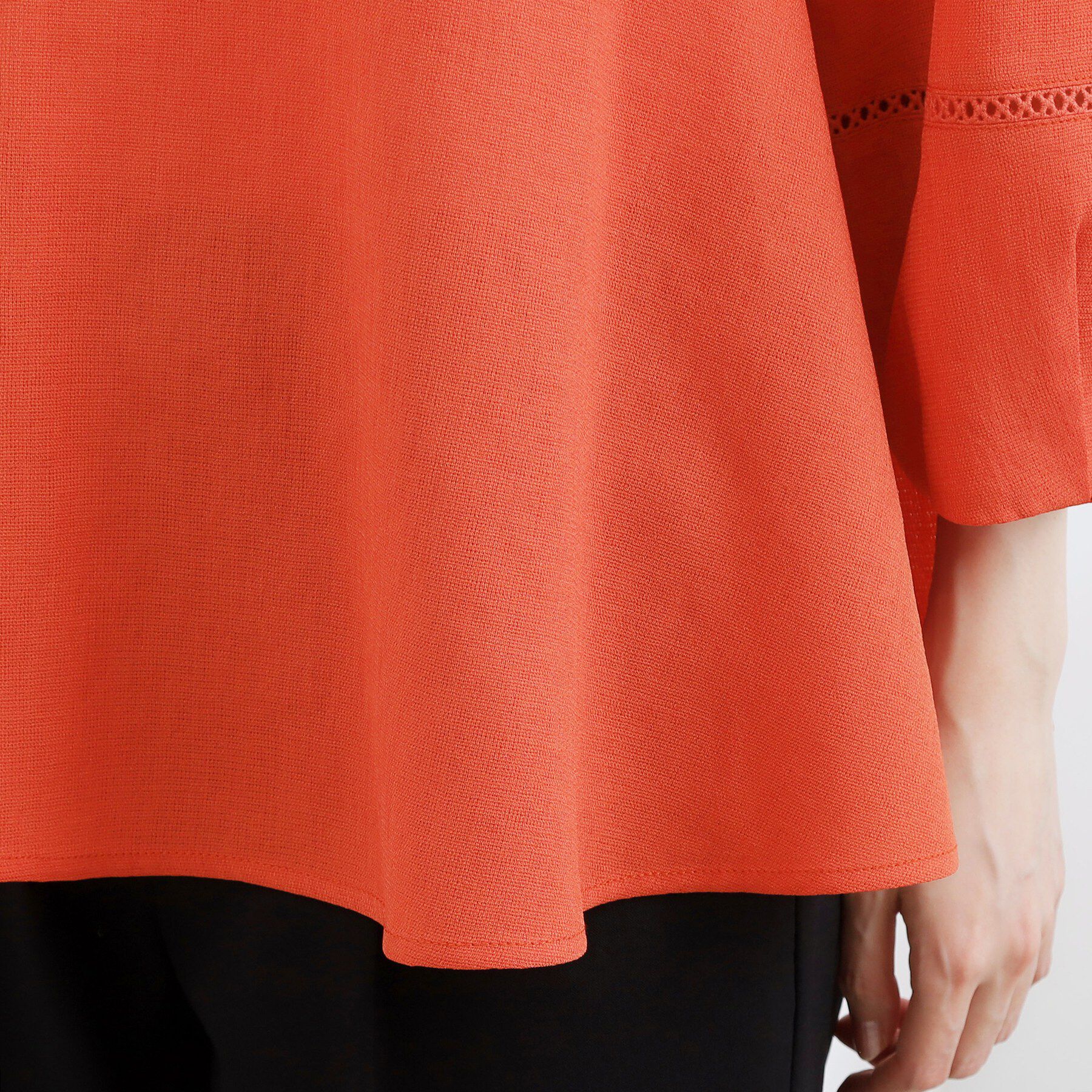 grove「【体型カバーも叶う】麻調メッシュランタンスリーブブラウス」|シャツ・ブラウス|