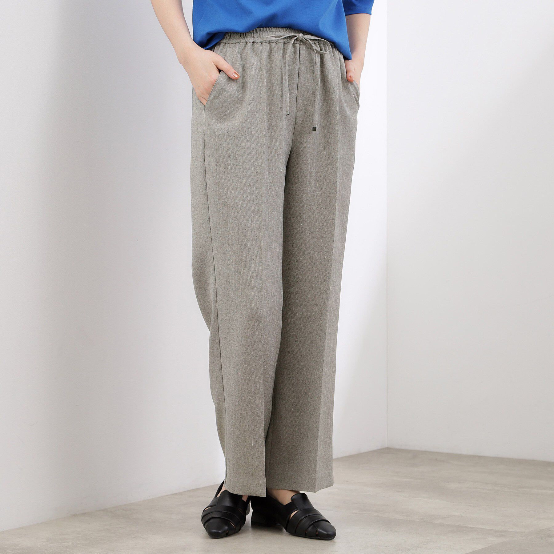 grove「【貴島明日香さん着用・カセット服】リネンライクソフトフレアパンツ」|その他|グレー(012)