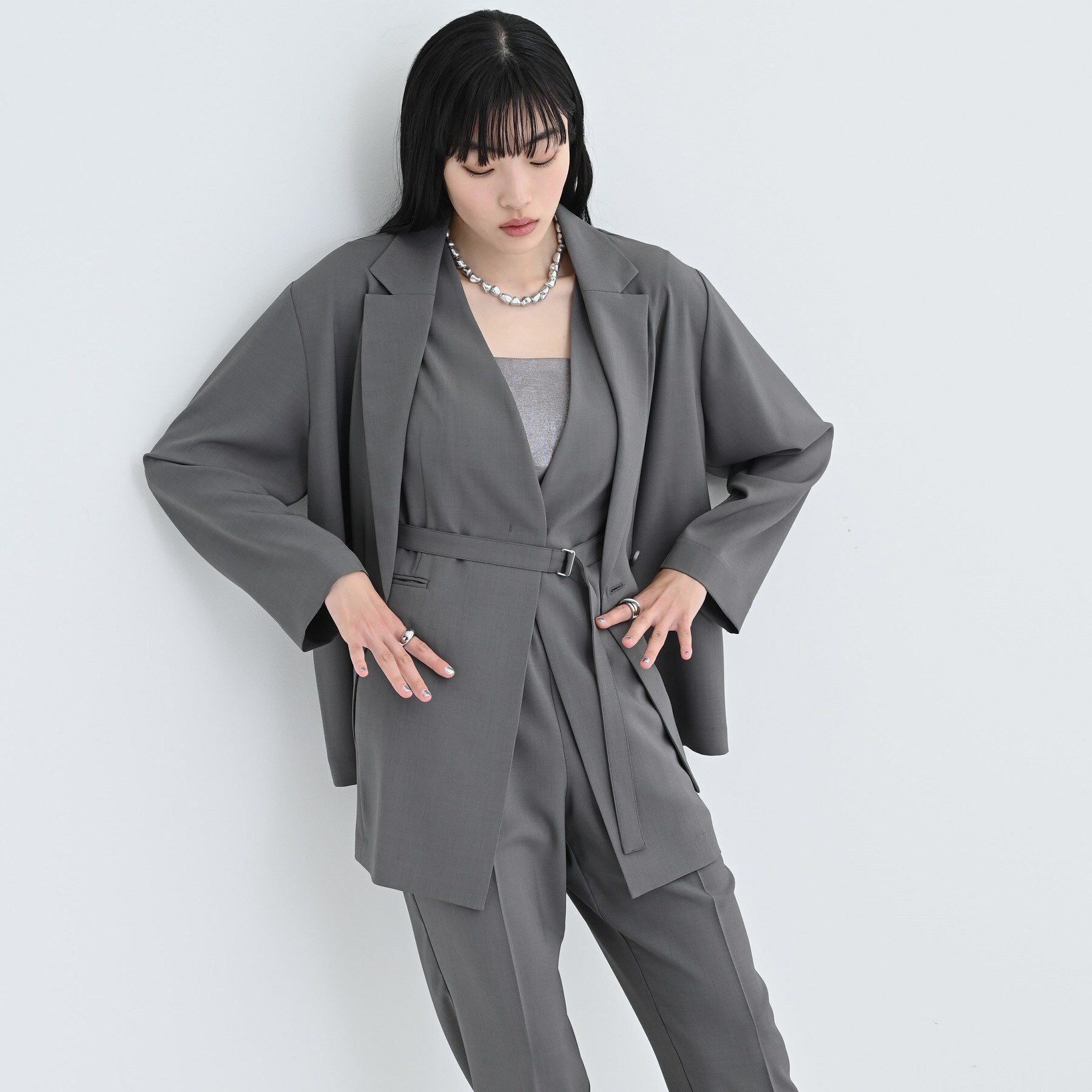 GALLEST「【セットアップ可】モードフィットダブルボタンジャケット【カセット服/オケージョン/通勤】」|テーラードジャケット|