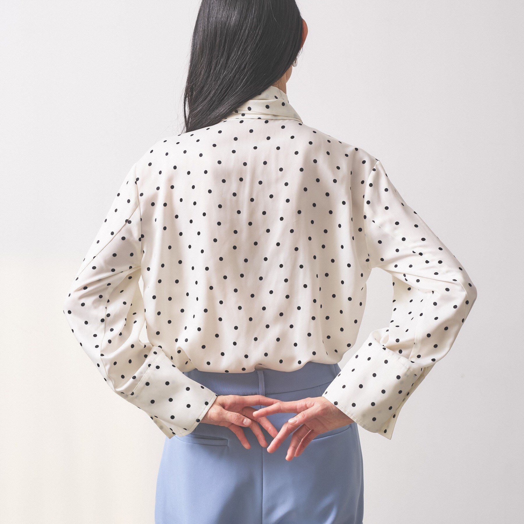 GALLEST「【オケージョン/セレモニー】サテンドットボウタイブラウス」|シャツ・ブラウス|