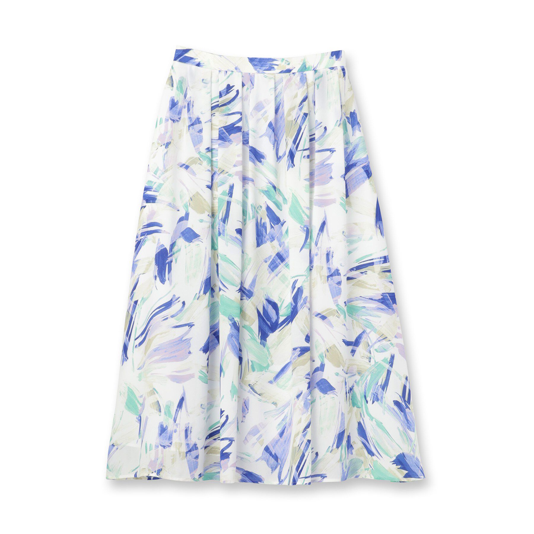 INDIVI「【洗える】リーフ柄タックフレアスカート」|スカート|