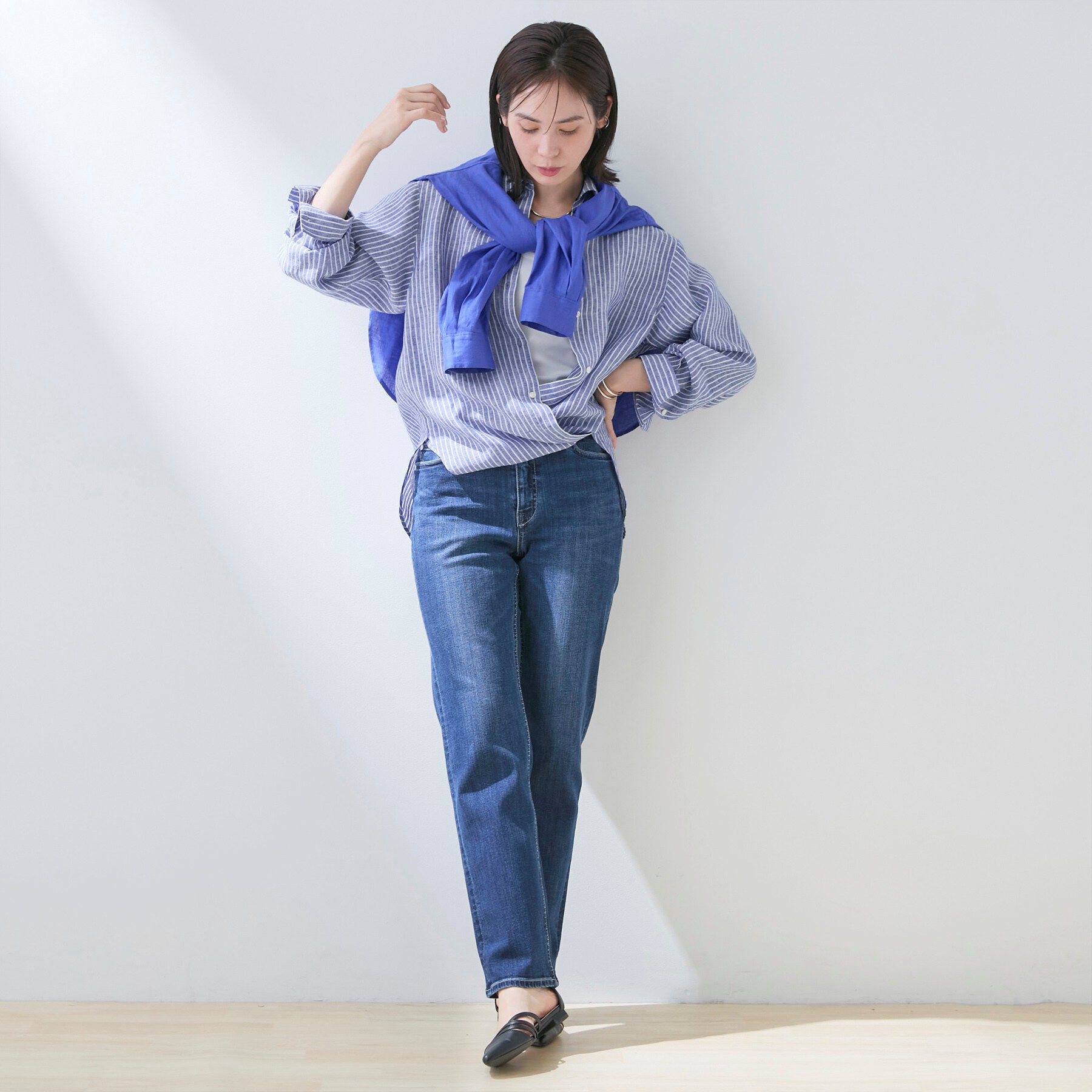 INDIVI「【接触冷感／2WAY】カシュクールリネンシャツ」|シャツ・ブラウス|