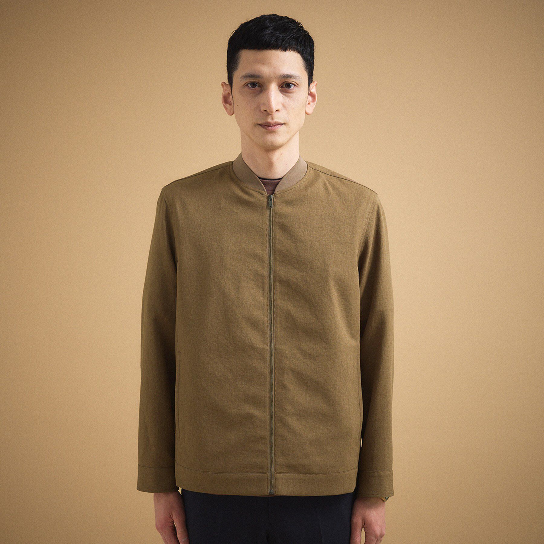 TAKEO KIKUCHI「リネンライクカルゼ リブブルゾン」|ブルゾン・スタジャン|