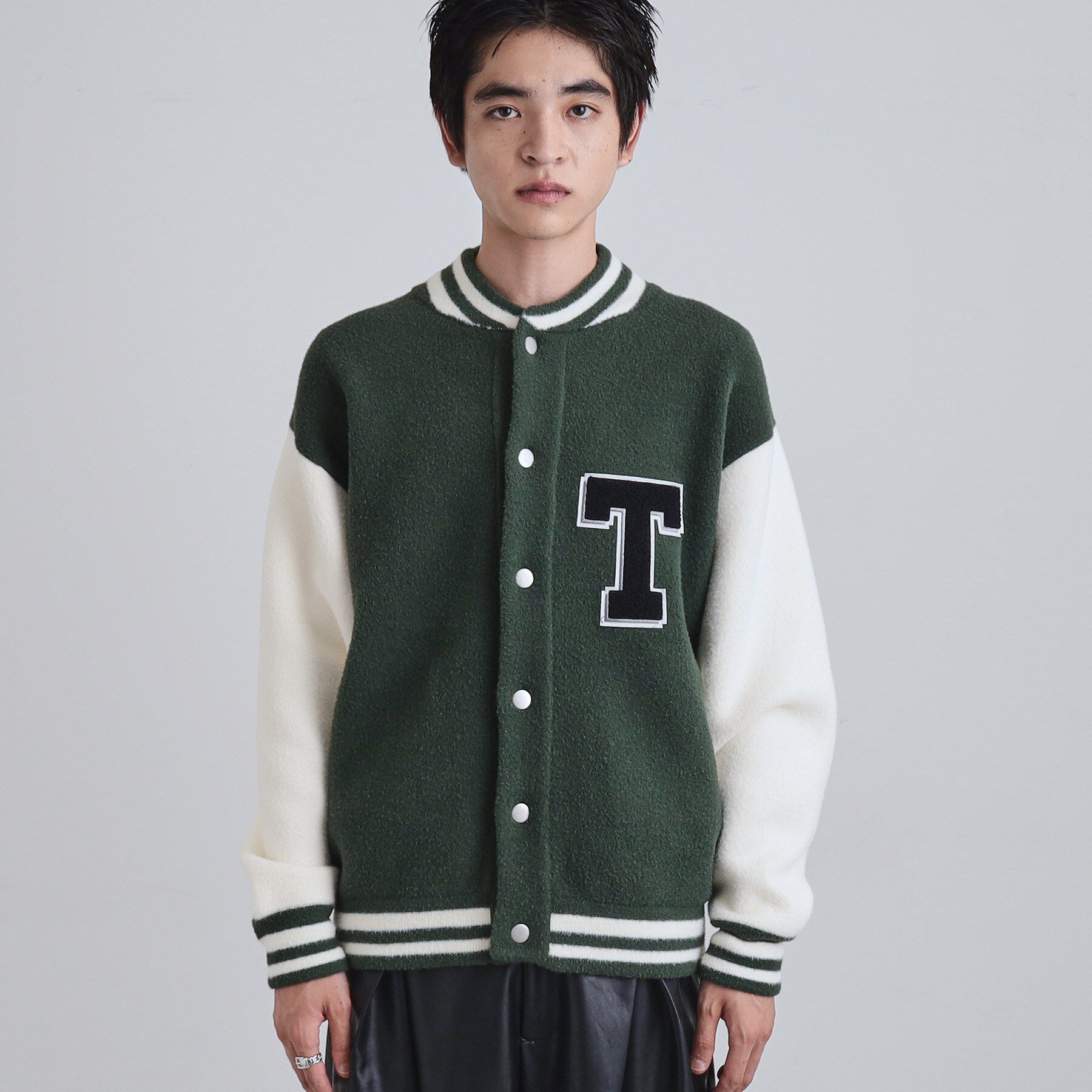 tk.TAKEO KIKUCHI「ダブルジャカードニットスタジャン」|ブルゾン・スタジャン|