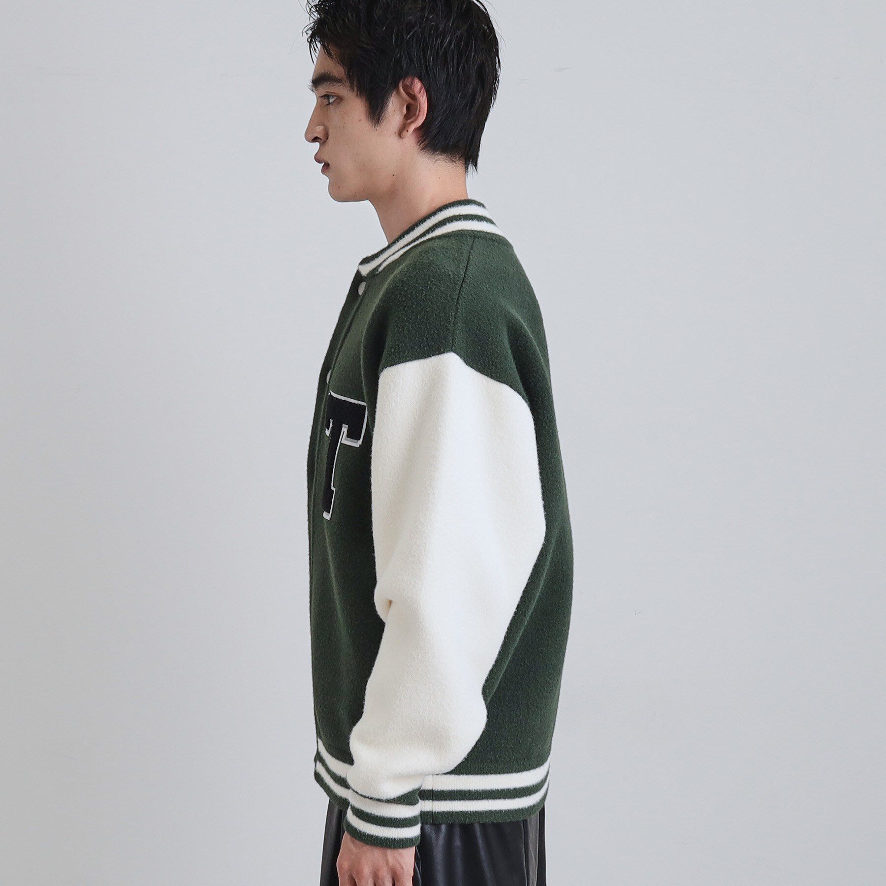 tk.TAKEO KIKUCHI「ダブルジャカードニットスタジャン」|ブルゾン・スタジャン|