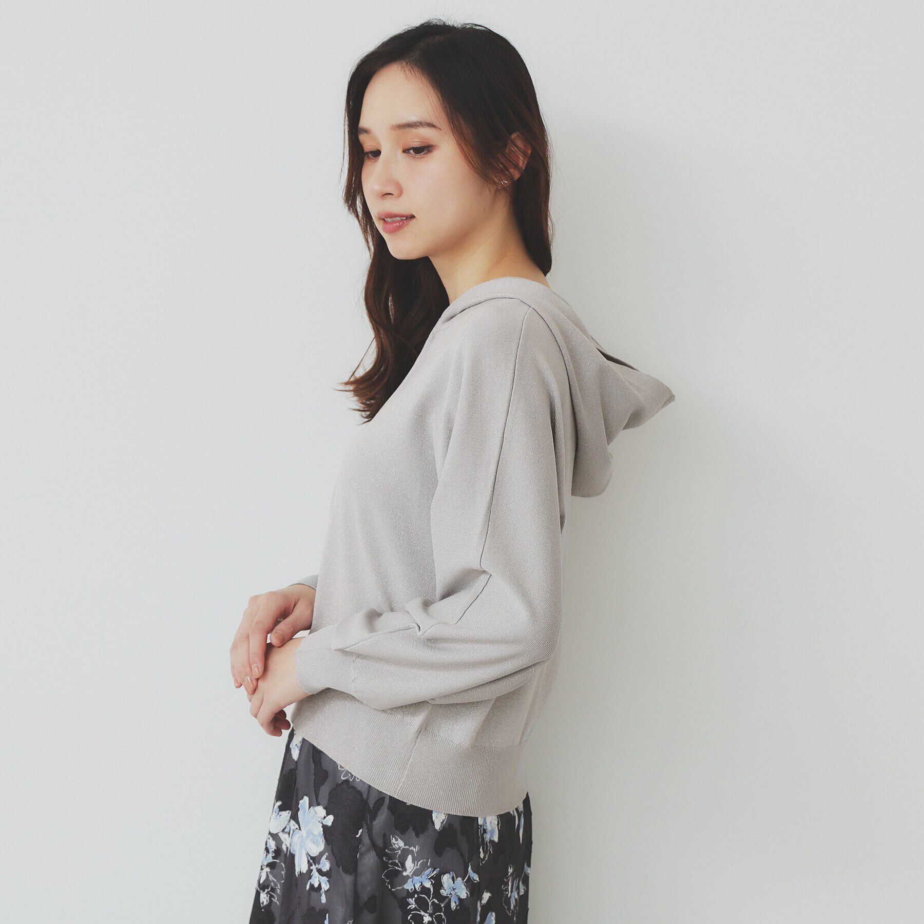 index「ドルマンジップラメパーカ【洗濯機洗い可】」|パーカー|