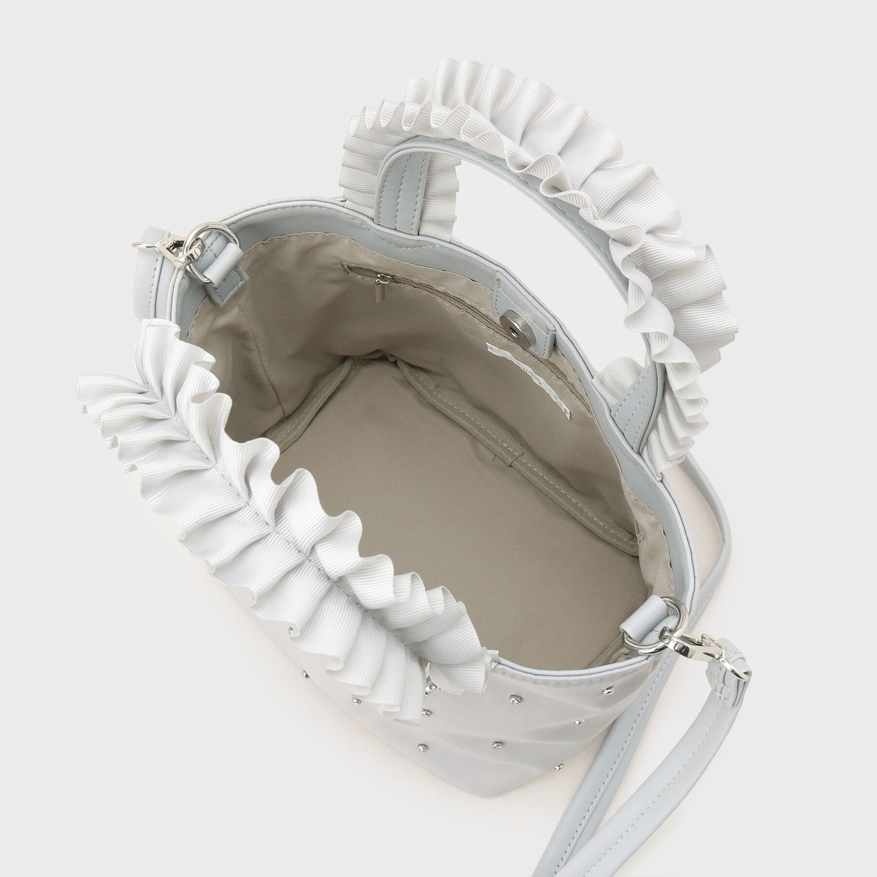 index「持ち手フリルビジューミドルトートバッグ【2WAY】」|トートバッグ|