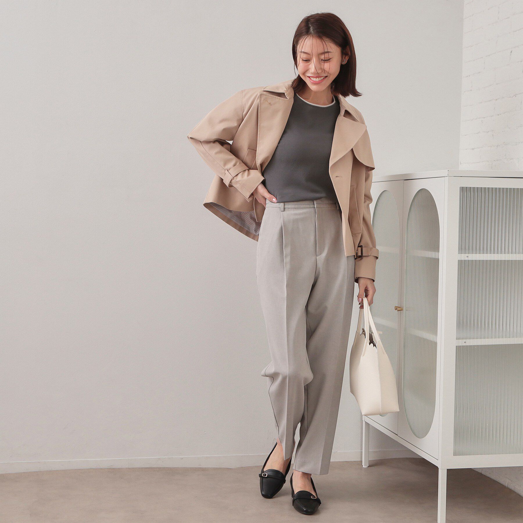 index「バルーン風スリーブバイカラーニット【洗濯機OK】」|ニット・セーター|