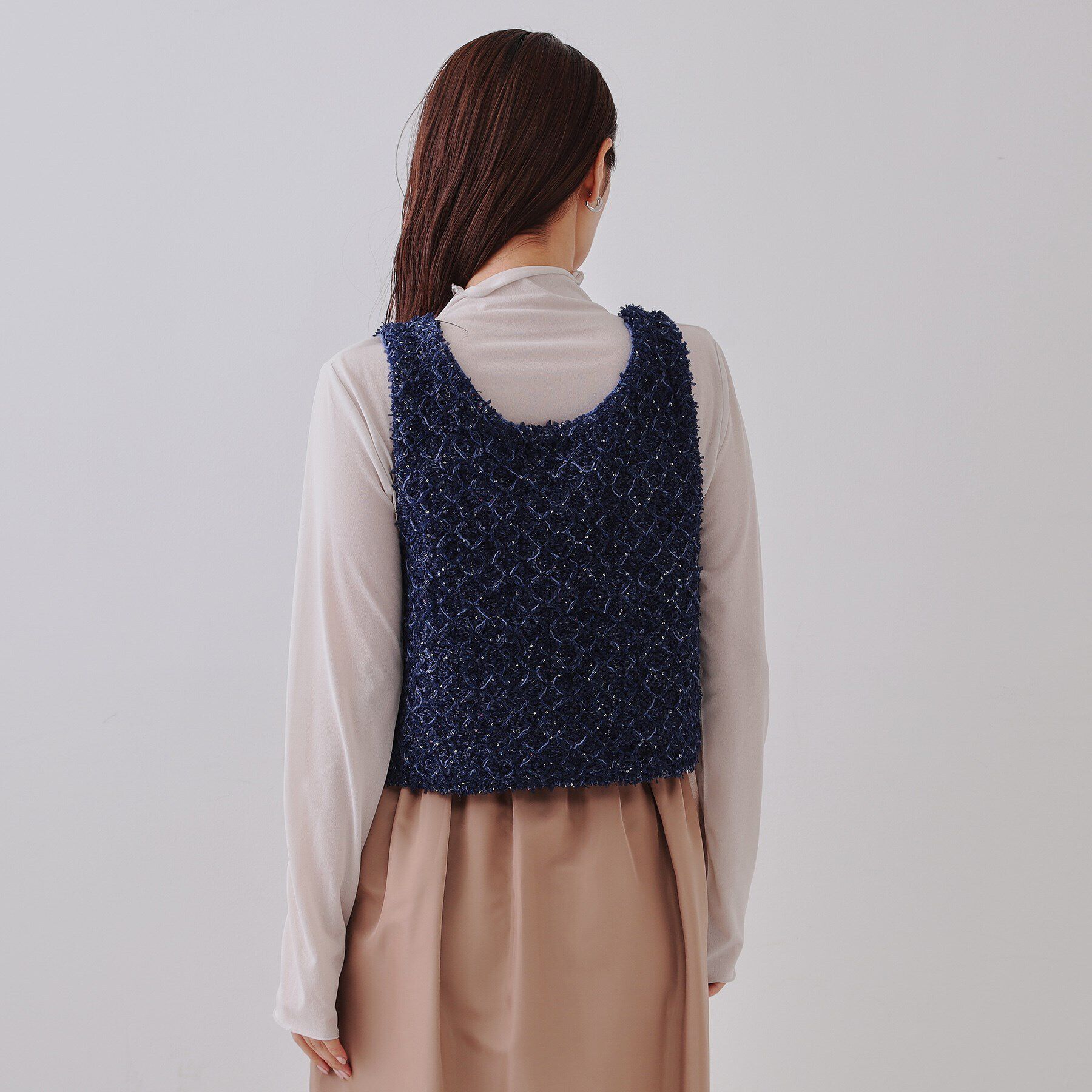 OPAQUE.CLIP「スパンコールニットビスチェ【洗濯機洗い可】」|ニット・セーター|