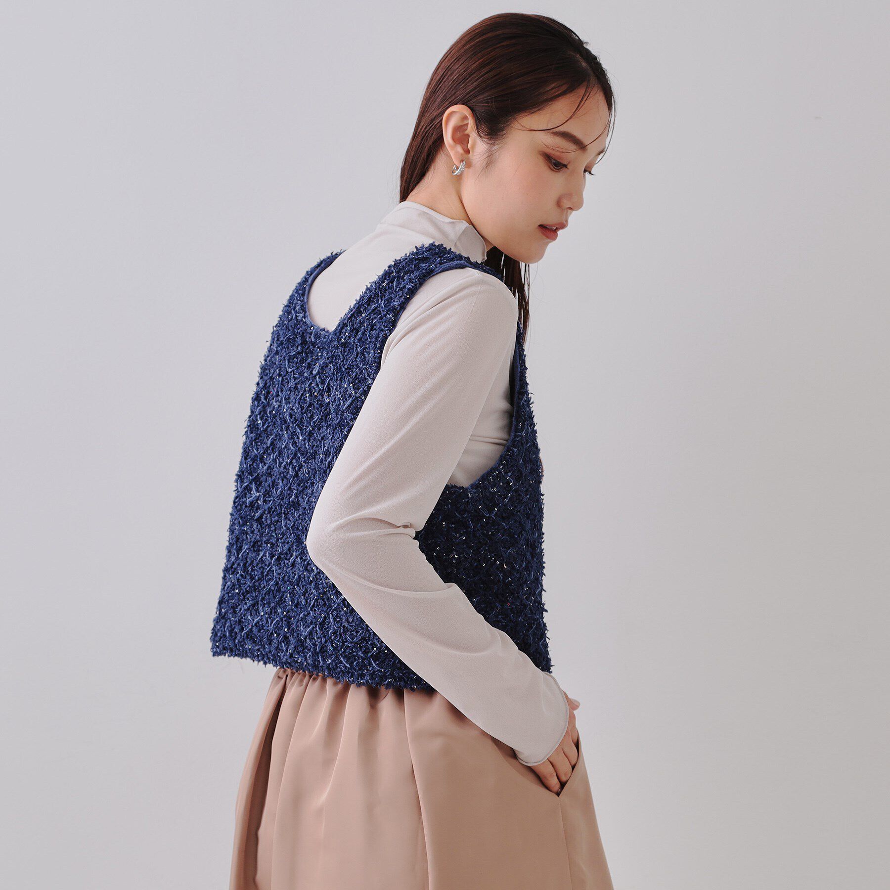 OPAQUE.CLIP「スパンコールニットビスチェ【洗濯機洗い可】」|ニット・セーター|