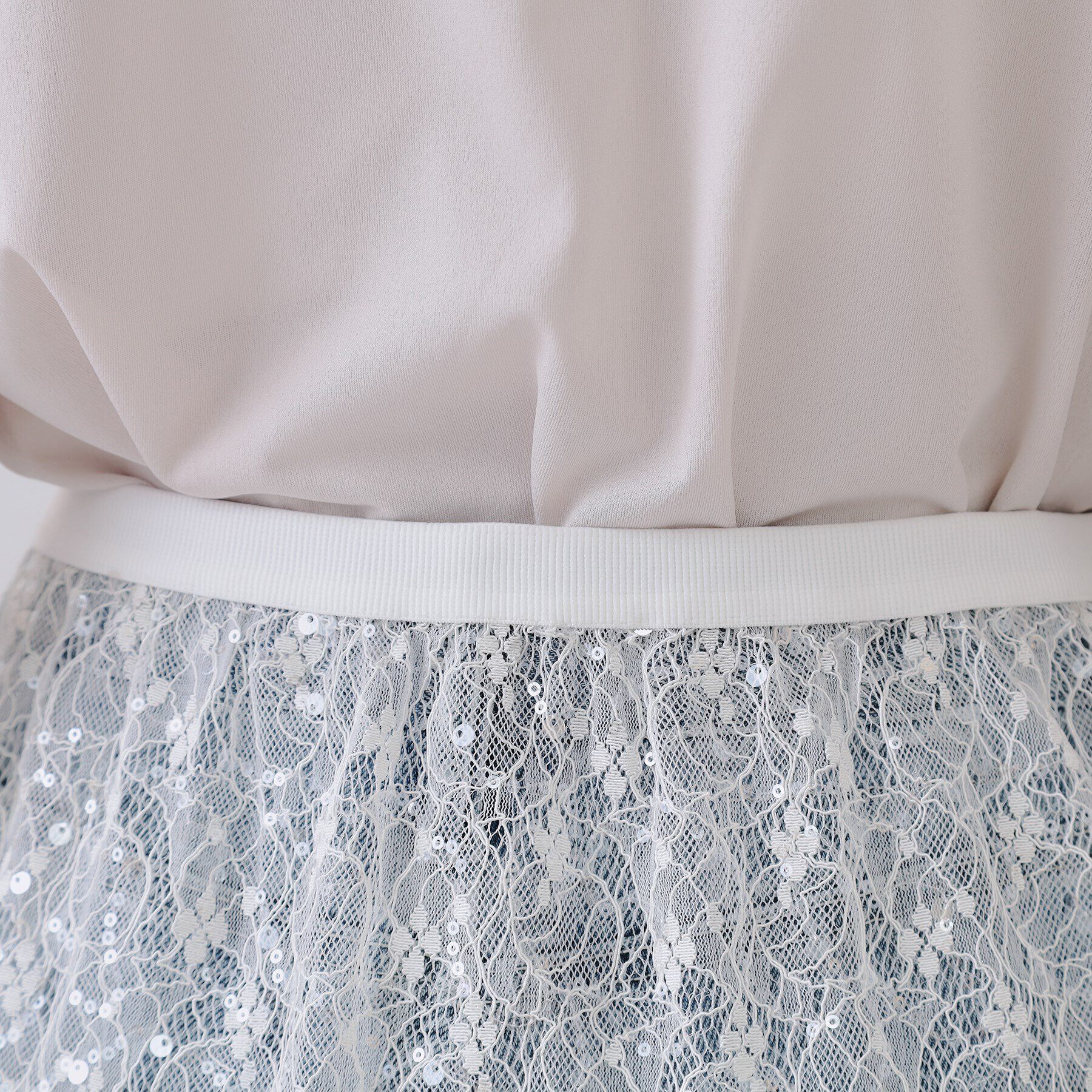 OPAQUE.CLIP「シアーレーススパンコールスカート【洗濯機洗い可】」|スカート|