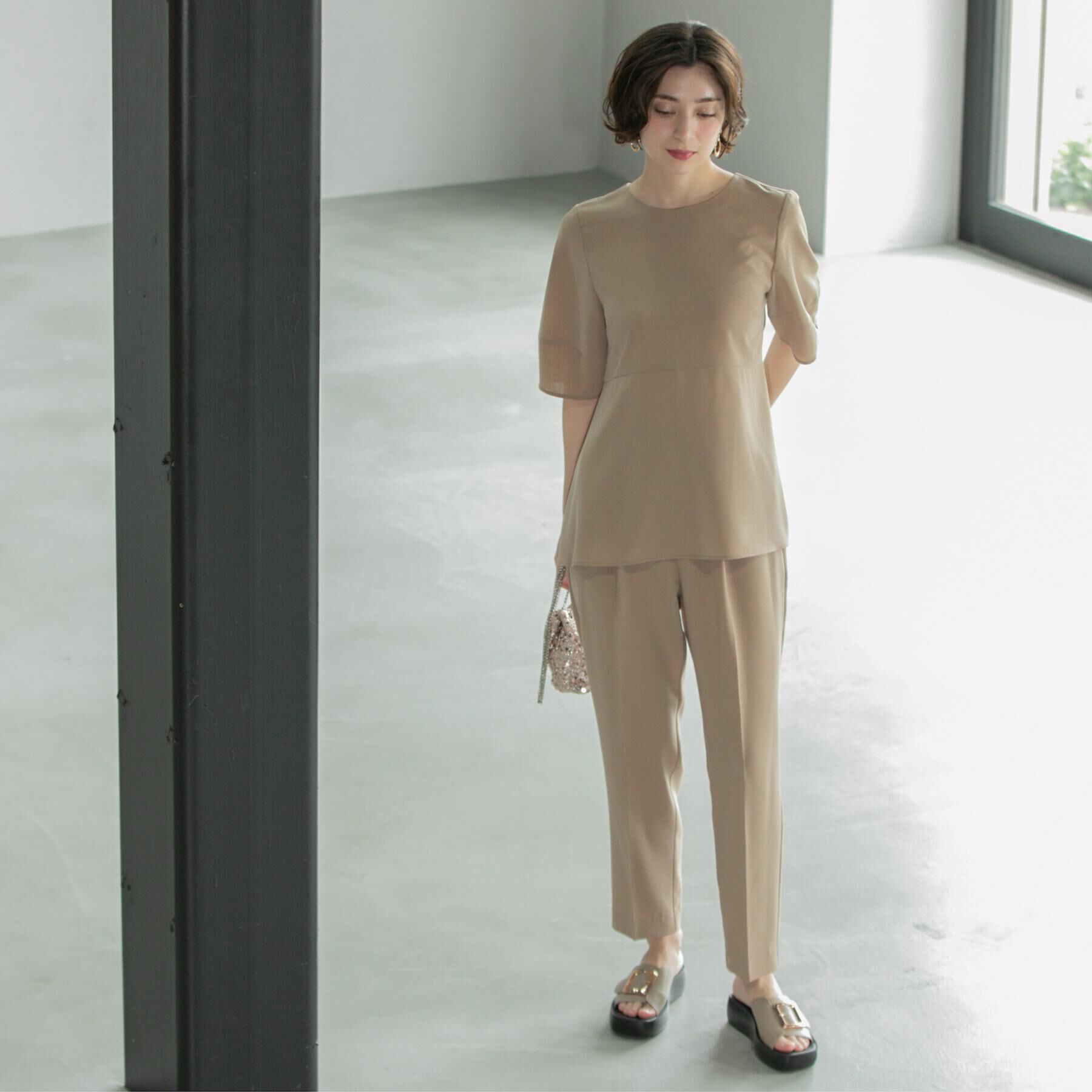 OPAQUE.CLIP「《6色展開/丈が選べる》美脚イージーテーパードパンツ/セットアップ対応【ストレッチ/洗濯機洗い可/防」|その他|