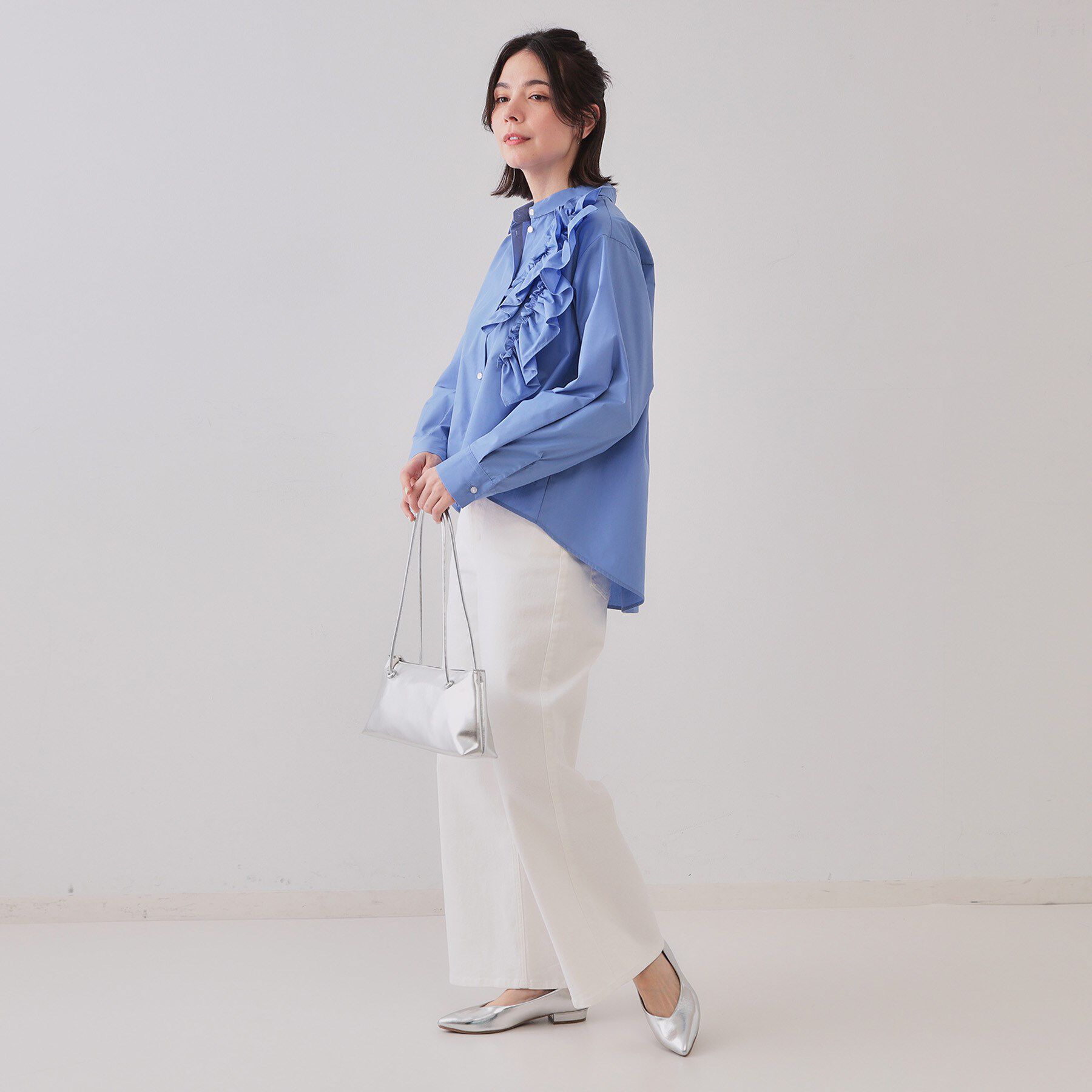 OPAQUE.CLIP「《andGIRL掲載》フリルデザインシャツ【洗濯機洗い可】」|シャツ・ブラウス|