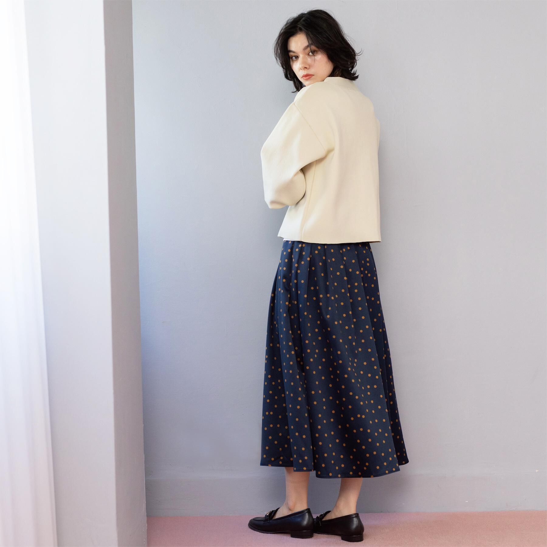 OPAQUE.CLIP「カラードットフレアスカート【洗濯機OK】」|スカート|
