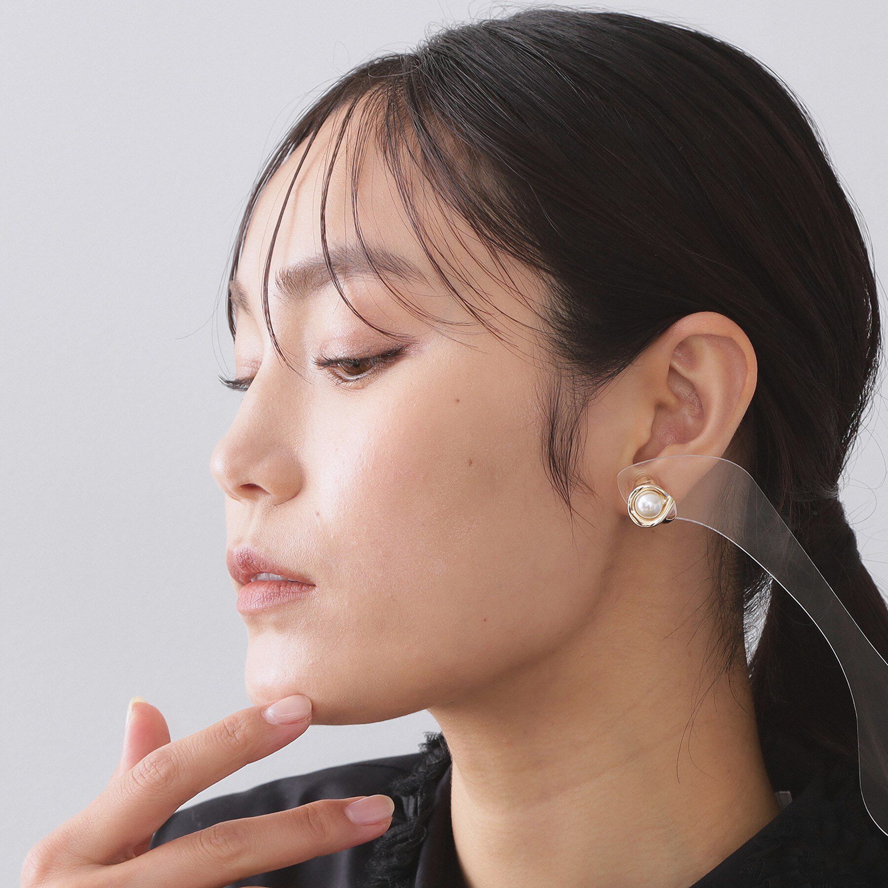 OPAQUE.CLIP「フェイクパール・メタルイヤリング」|イヤリング|