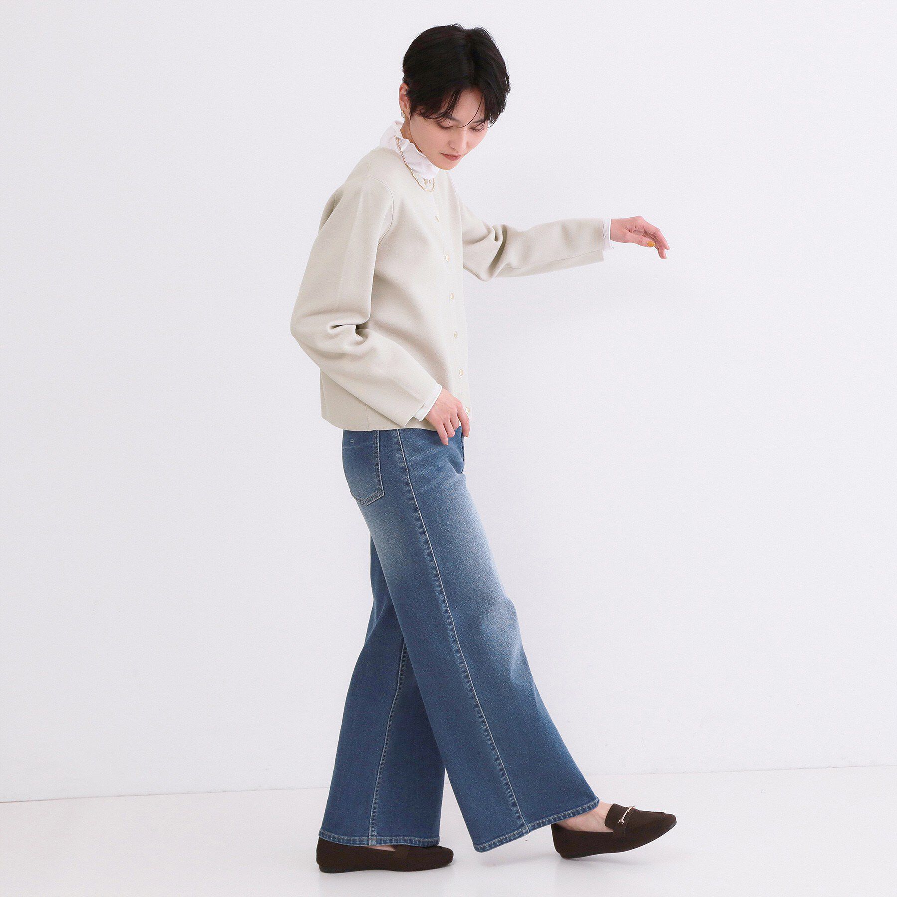 OPAQUE.CLIP「スナップボタンニットカーディガン【洗濯機OK/抗ピル】」|カーディガン|