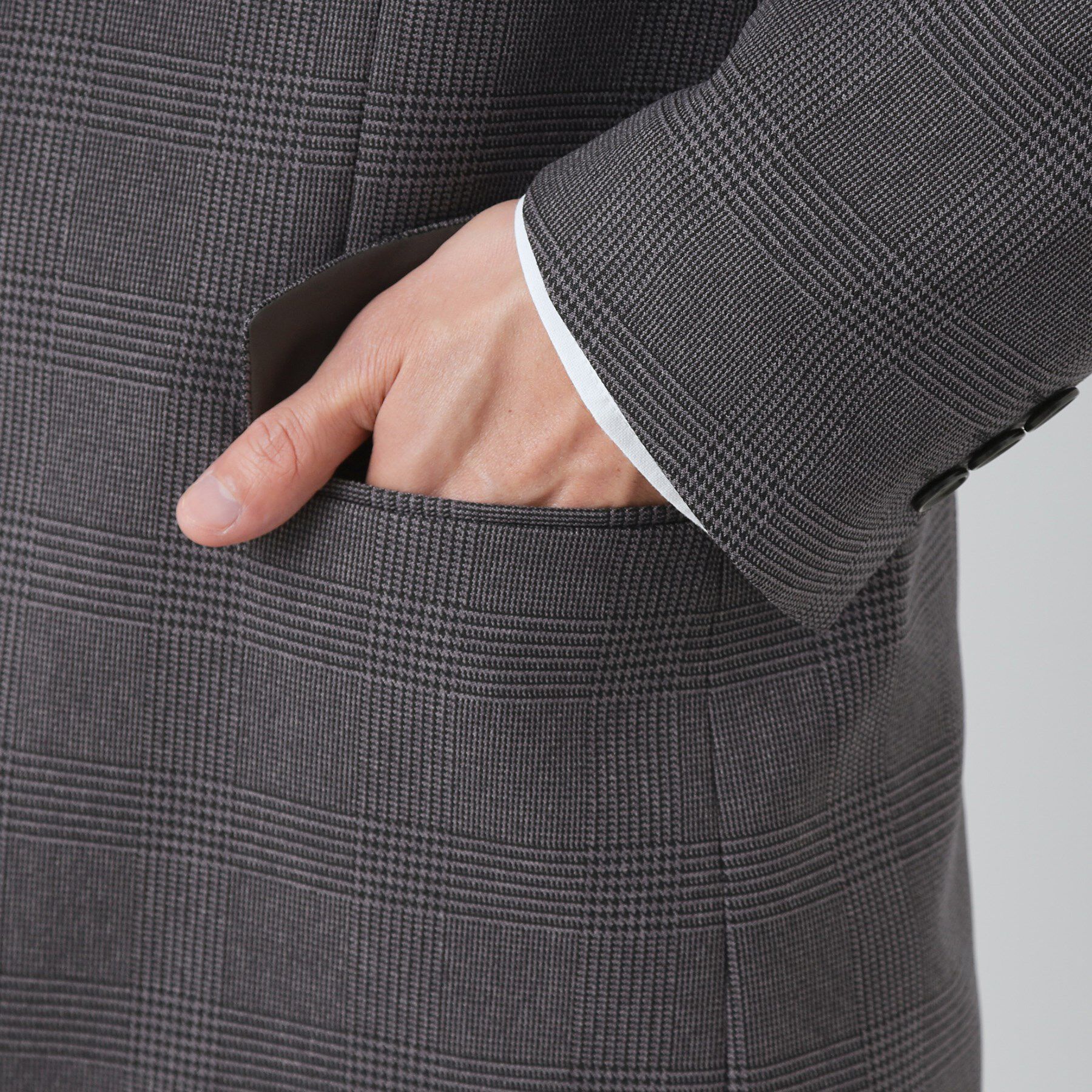 THE SHOP TK「【セットアップ可/防シワ/洗濯機OK】AVANT WOOLYグレンチェックジャケット」|テーラードジャケット|