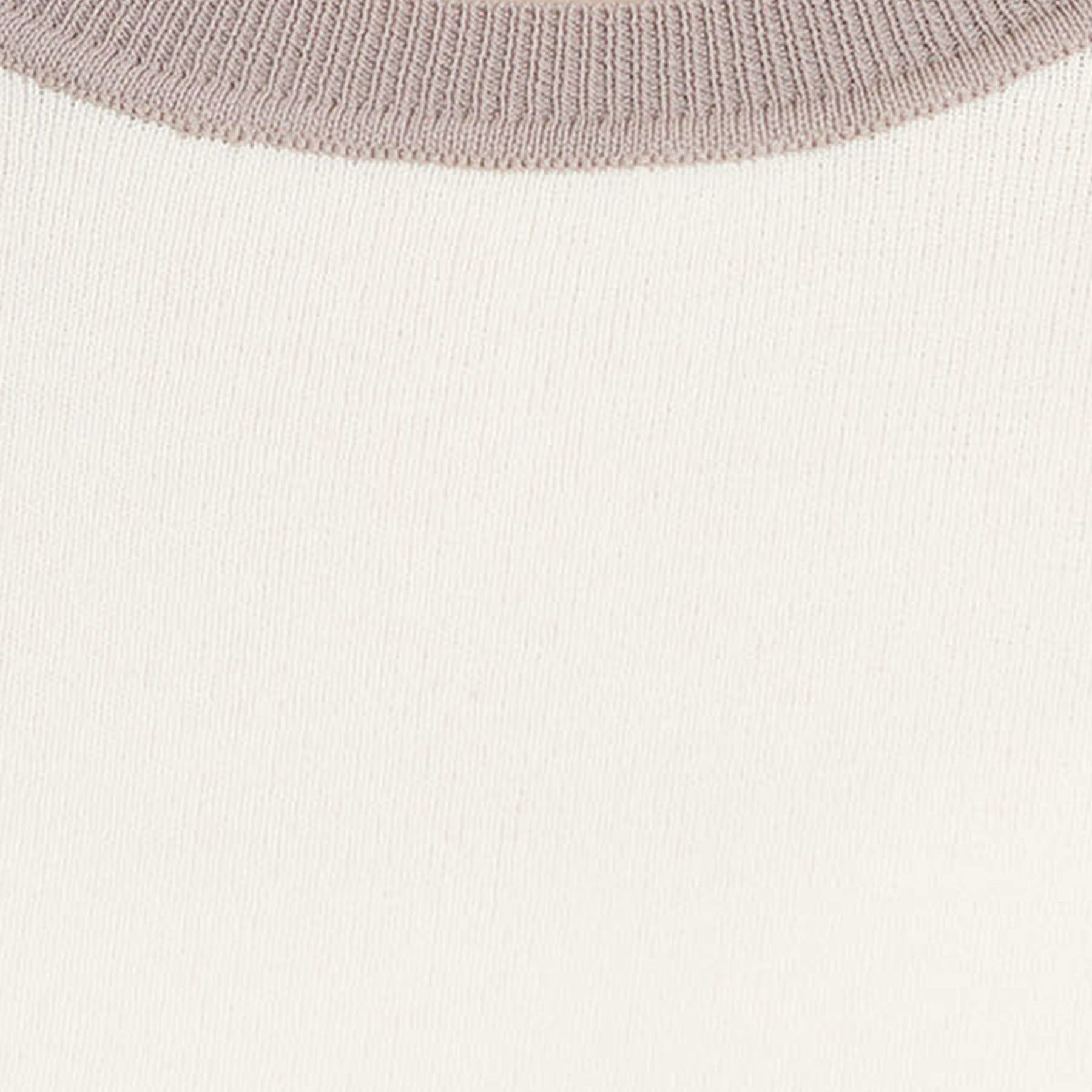 THE SHOP TK「【接触冷感/洗濯機OK/毛玉になりにくい/UV】さりげないラインで品よく映える 配色5分袖トップス」|ニット・セーター|