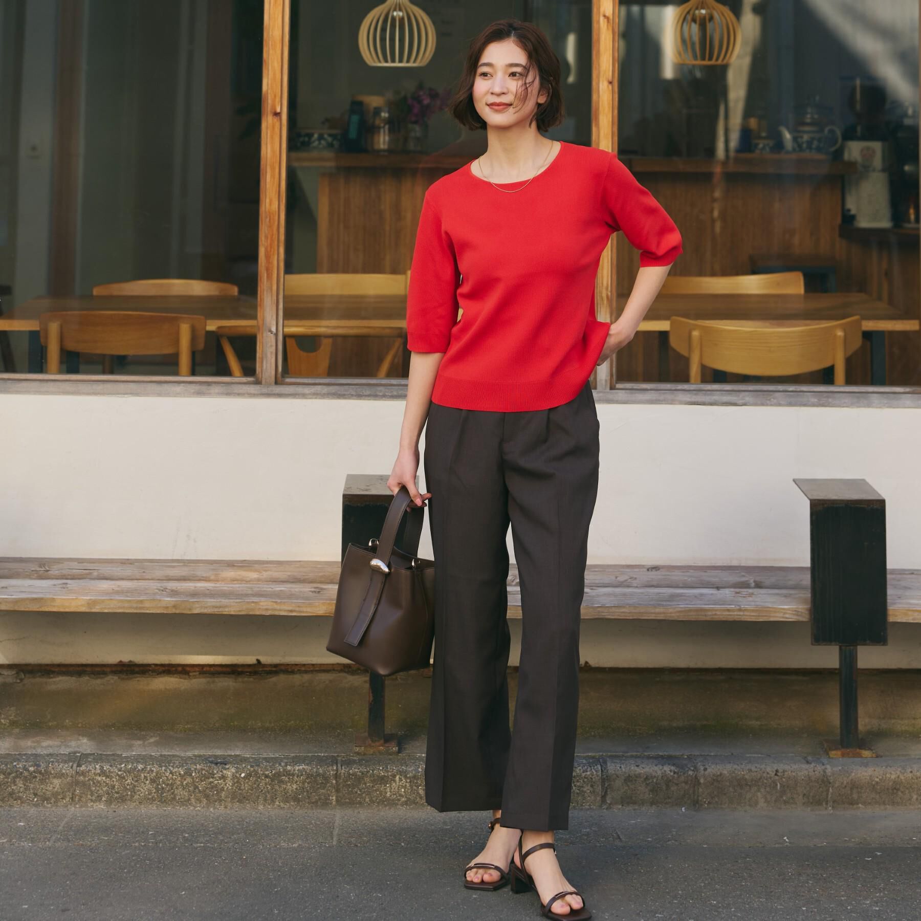 THE SHOP TK「【洗える】 麻調ワイドパンツ」|その他|