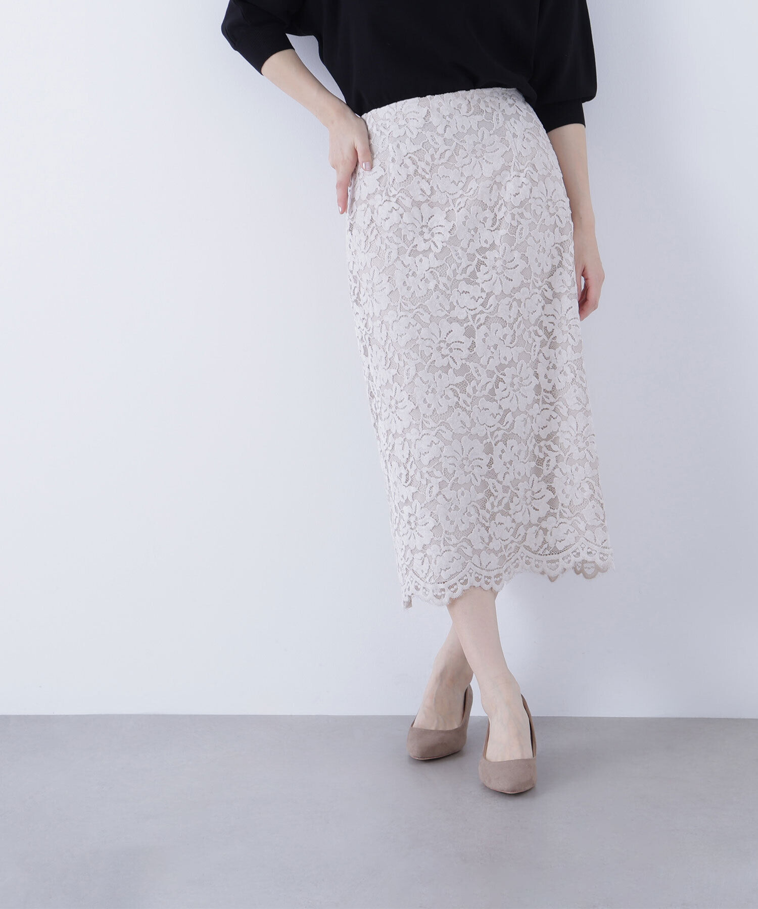  「モールレースナロースカート」|スカート|