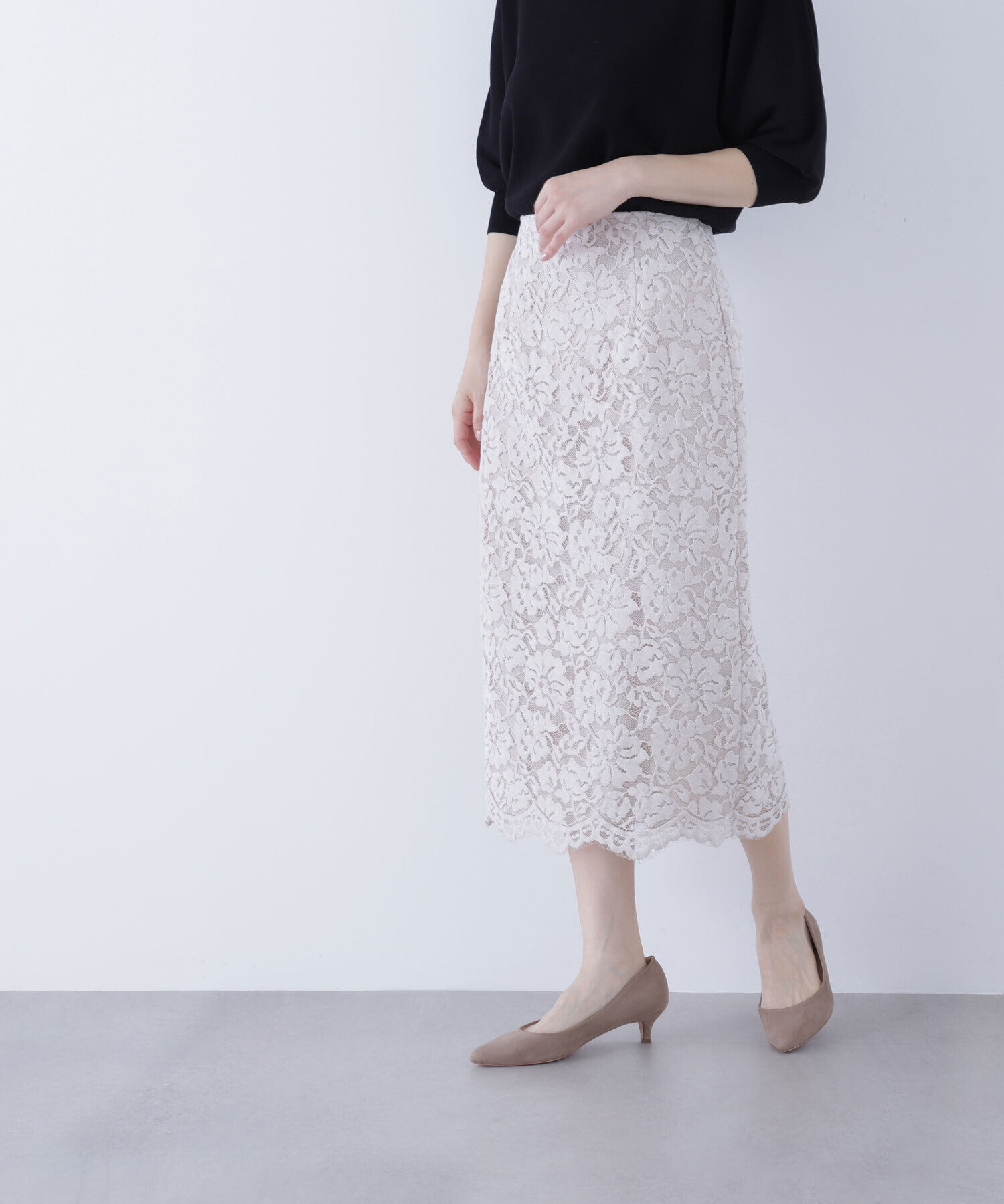  「モールレースナロースカート」|スカート|