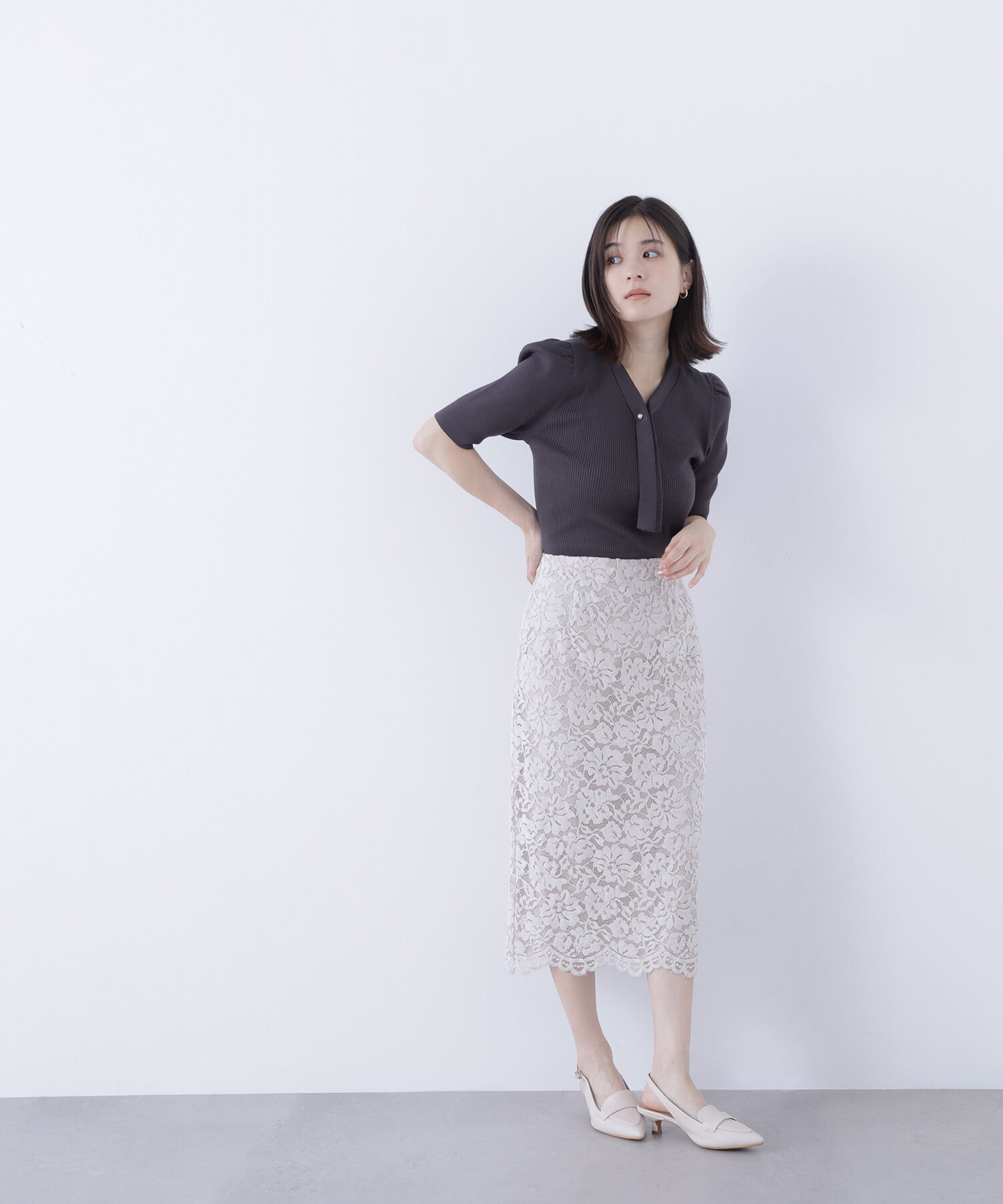  「モールレースナロースカート」|スカート|