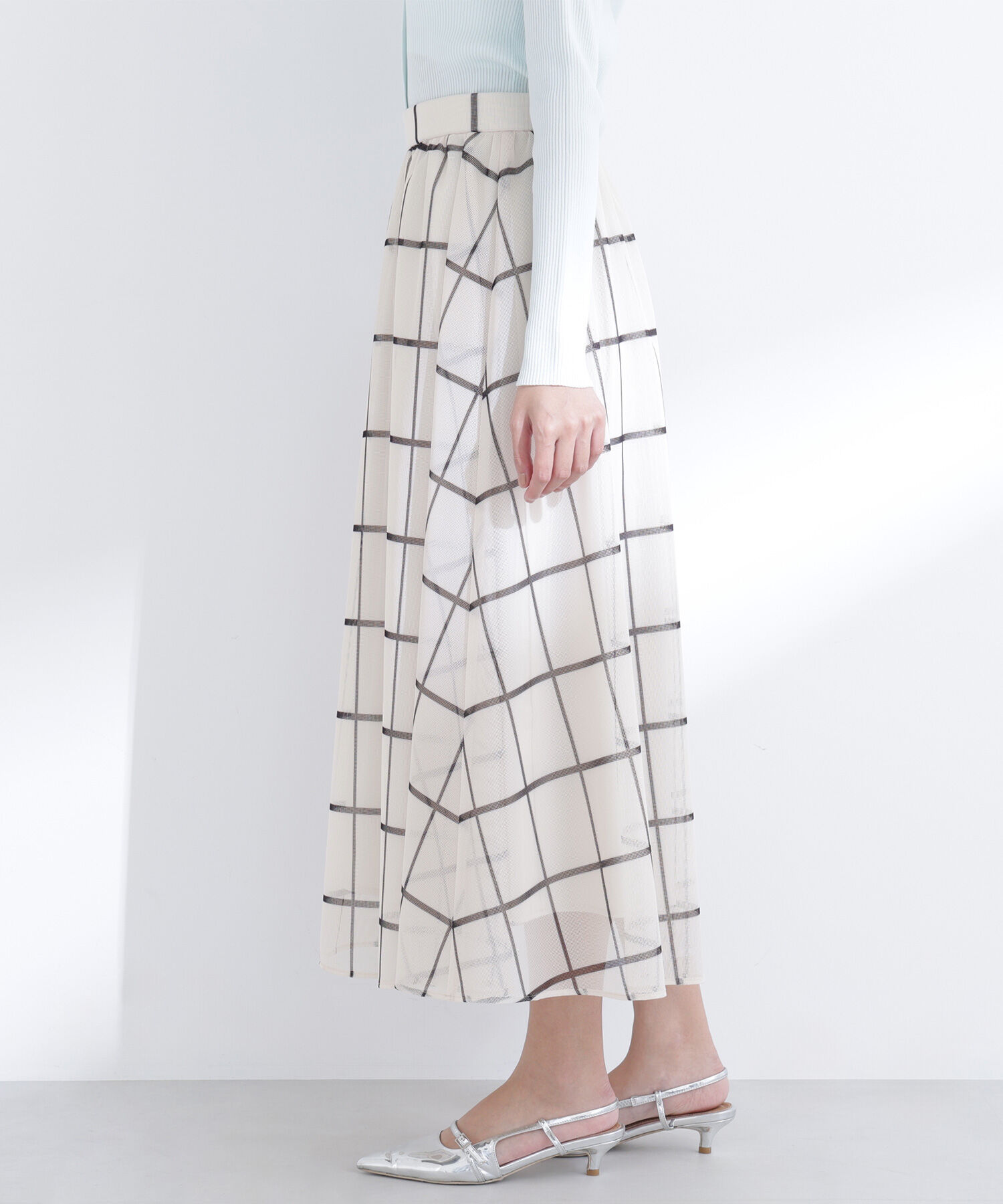  「ウィンドペンチェックフレアスカート」|スカート|