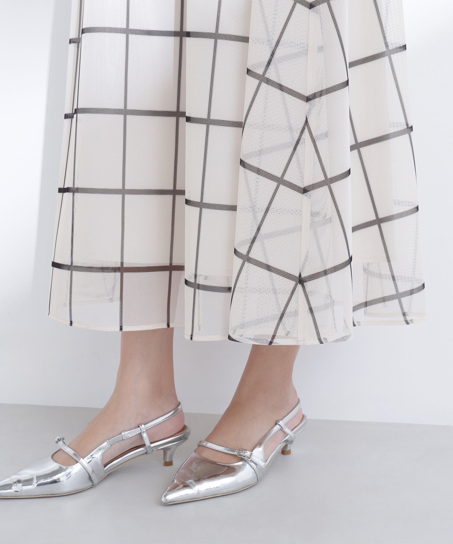  「ウィンドペンチェックフレアスカート」|スカート|