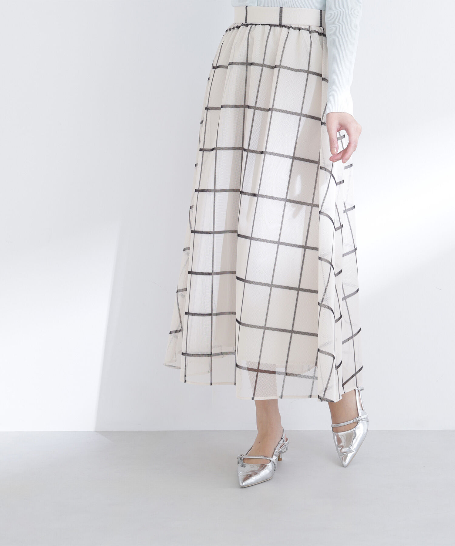  「ウィンドペンチェックフレアスカート」|スカート|