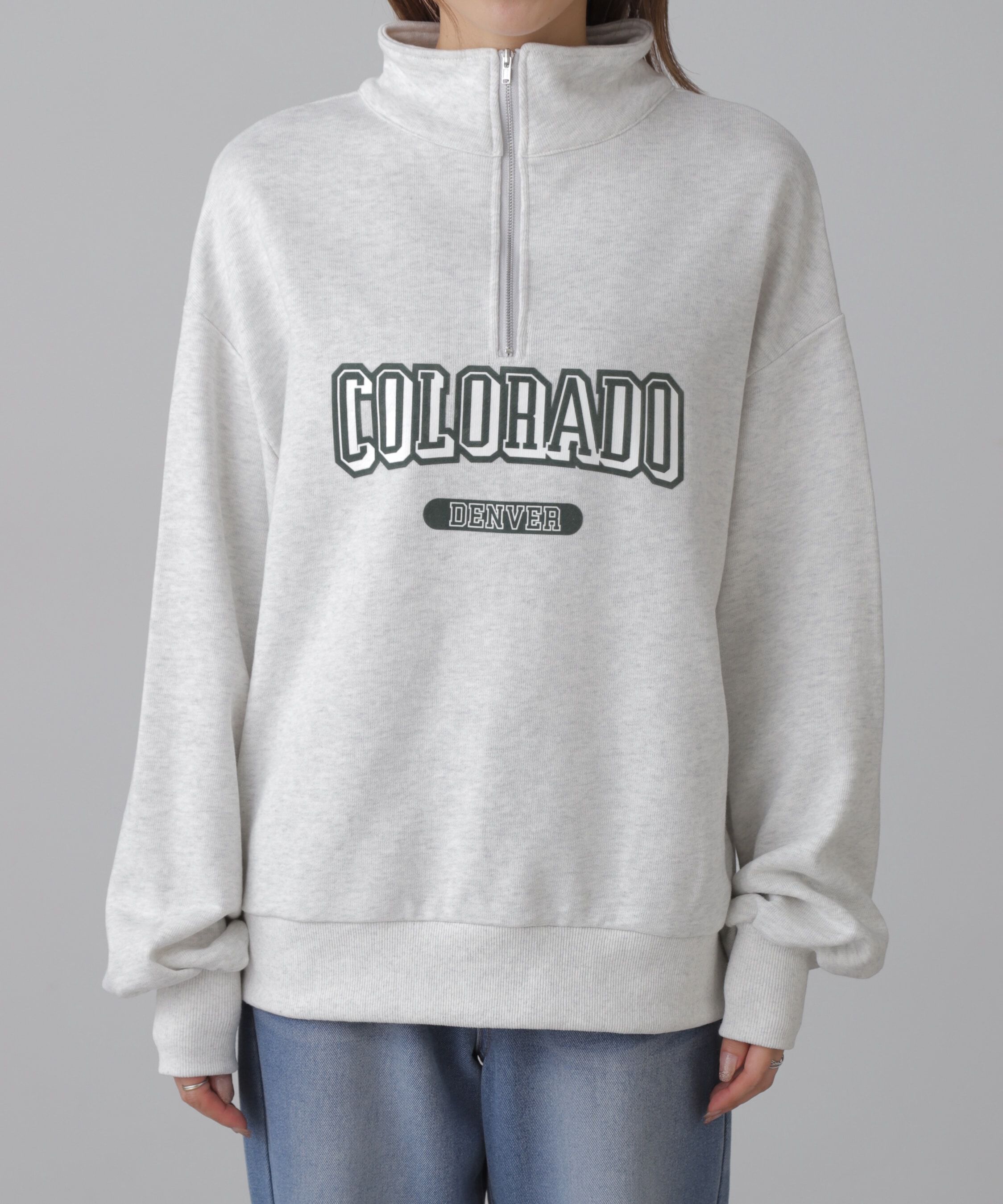  「カレッジロゴハーフジップスウェット」|Tシャツ・カットソー|