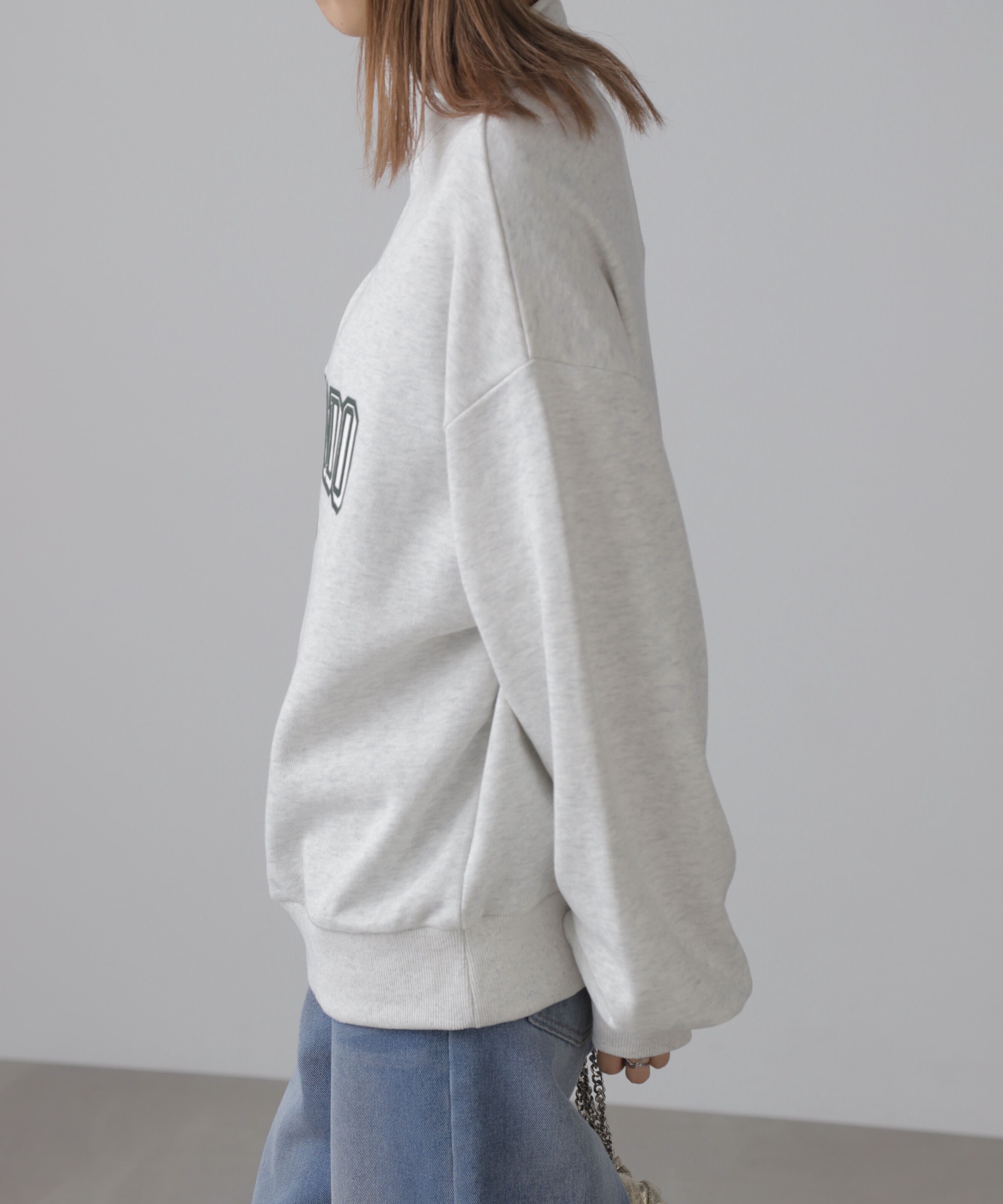  「カレッジロゴハーフジップスウェット」|Tシャツ・カットソー|