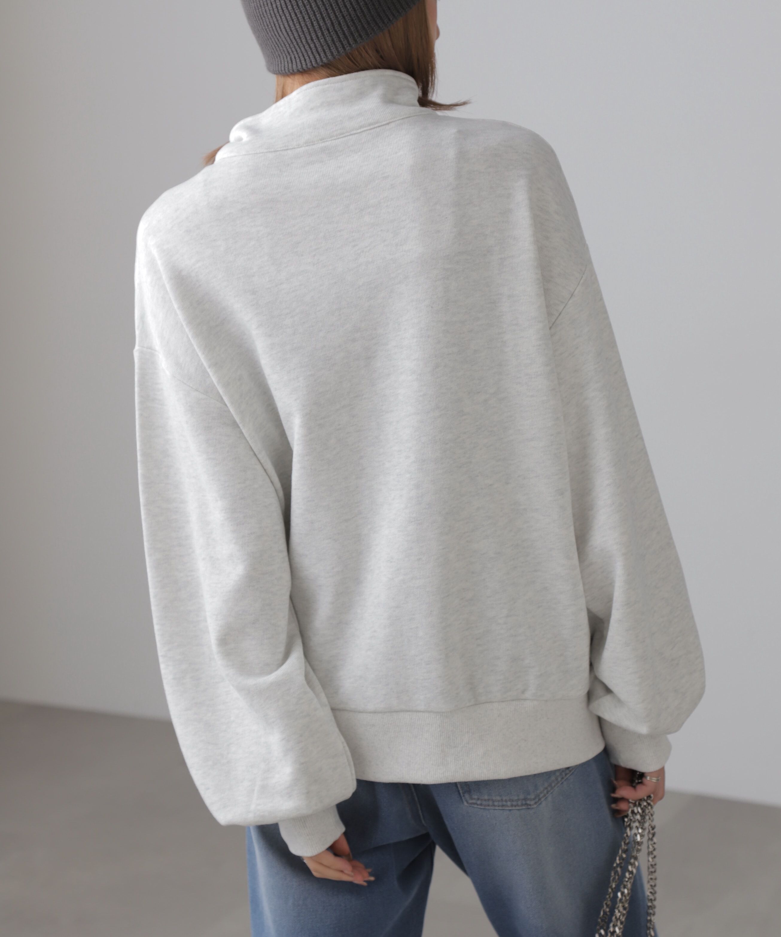  「カレッジロゴハーフジップスウェット」|Tシャツ・カットソー|