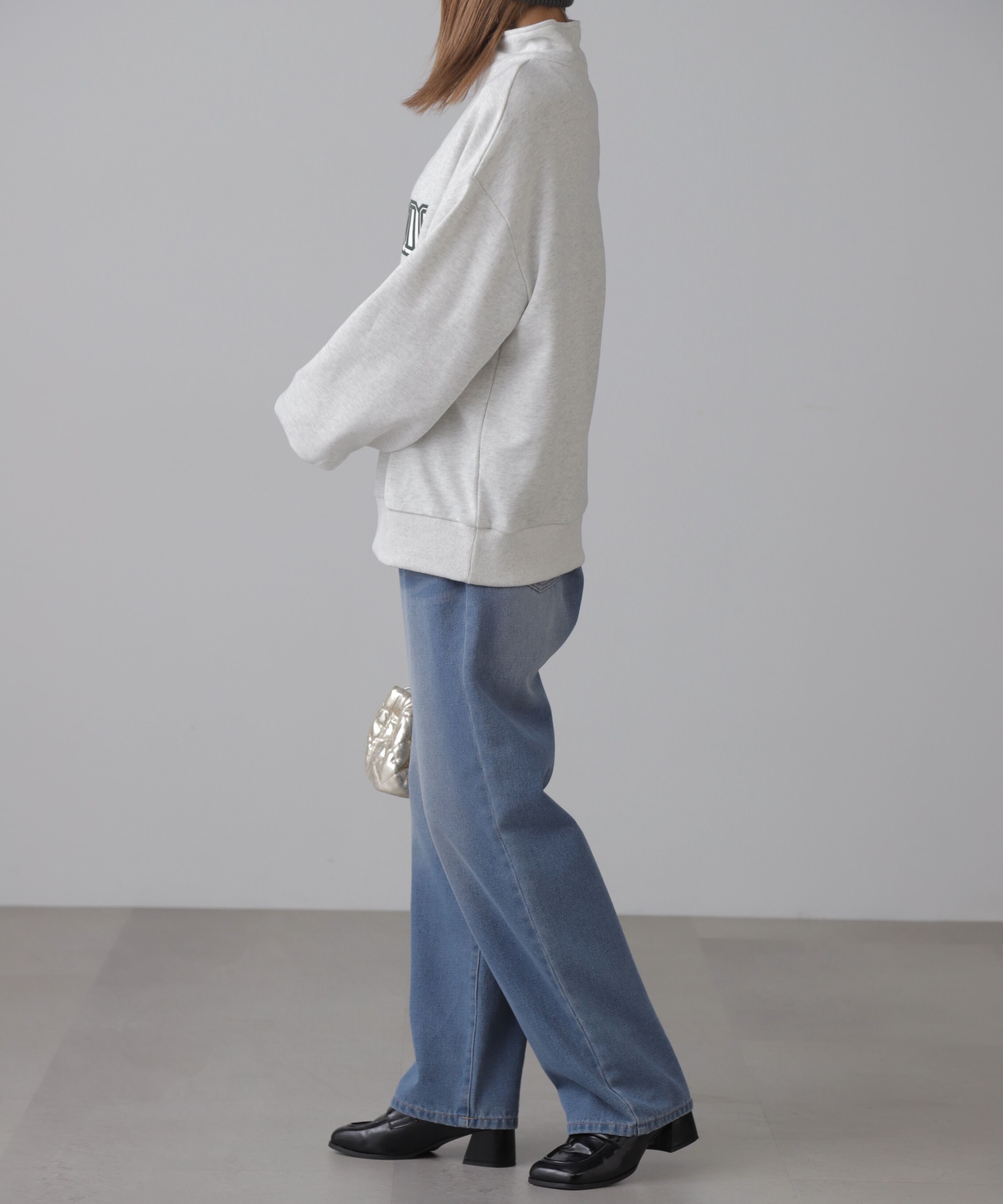  「カレッジロゴハーフジップスウェット」|Tシャツ・カットソー|