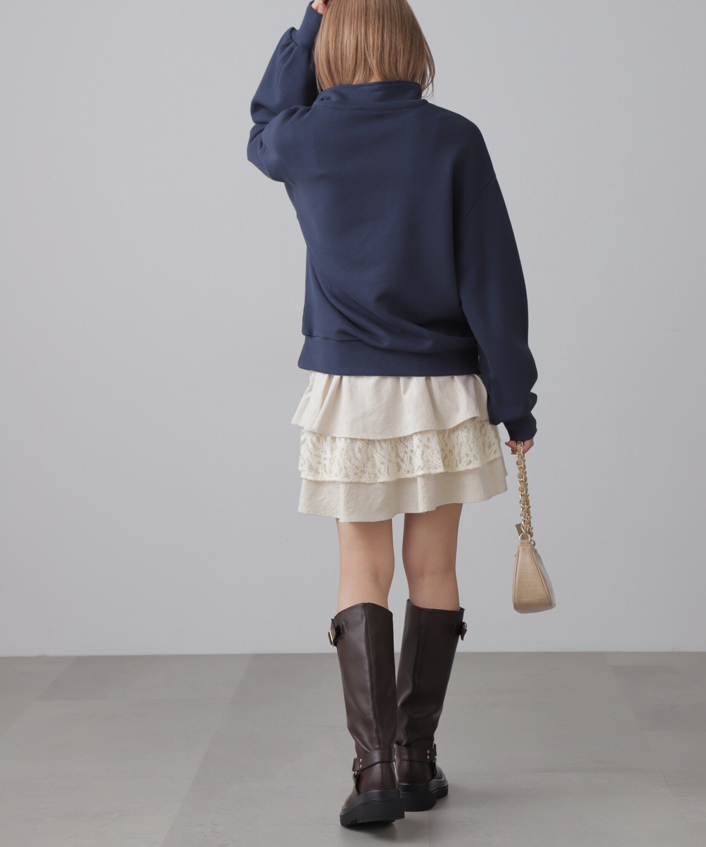  「カレッジロゴハーフジップスウェット」|Tシャツ・カットソー|