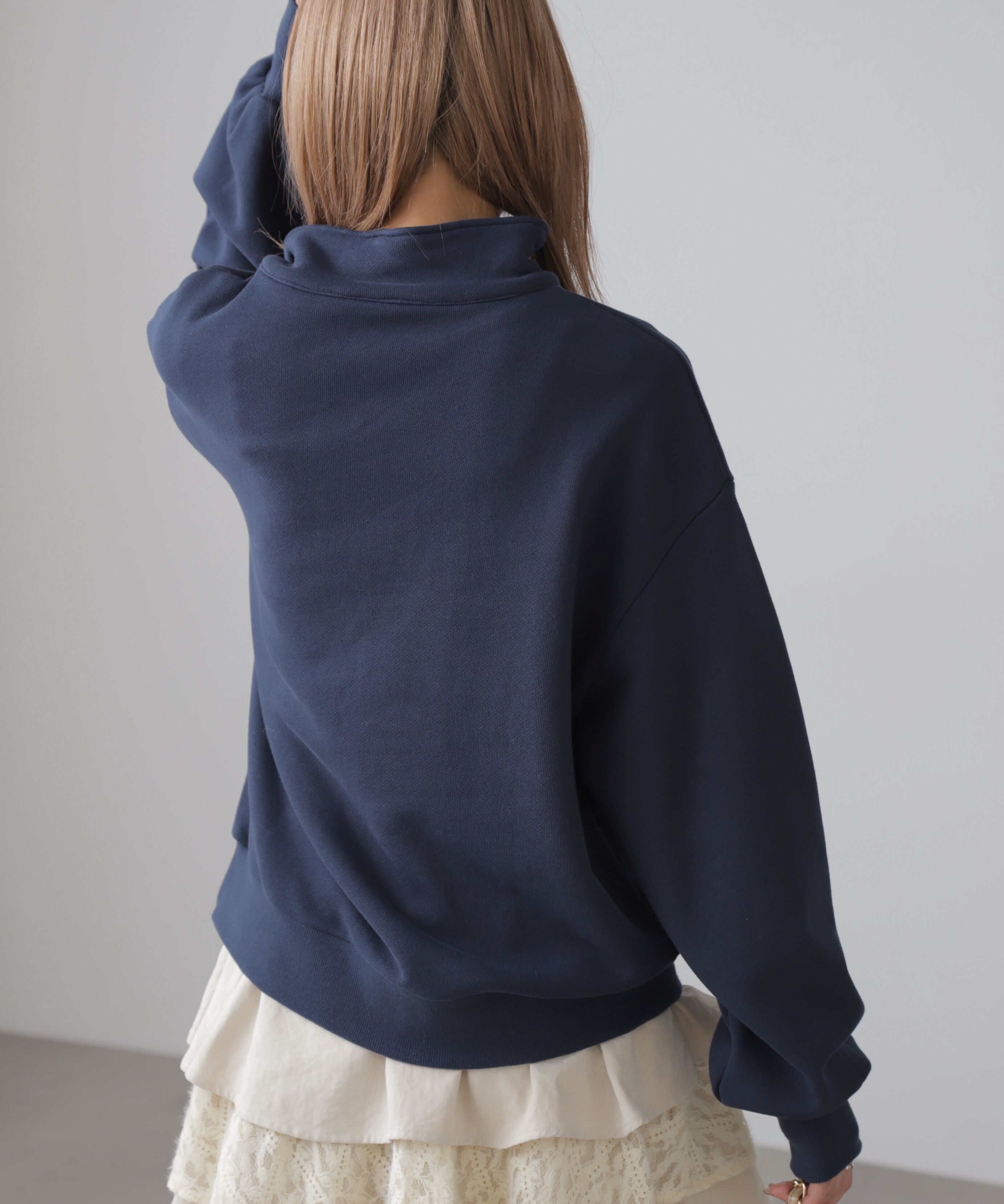  「カレッジロゴハーフジップスウェット」|Tシャツ・カットソー|