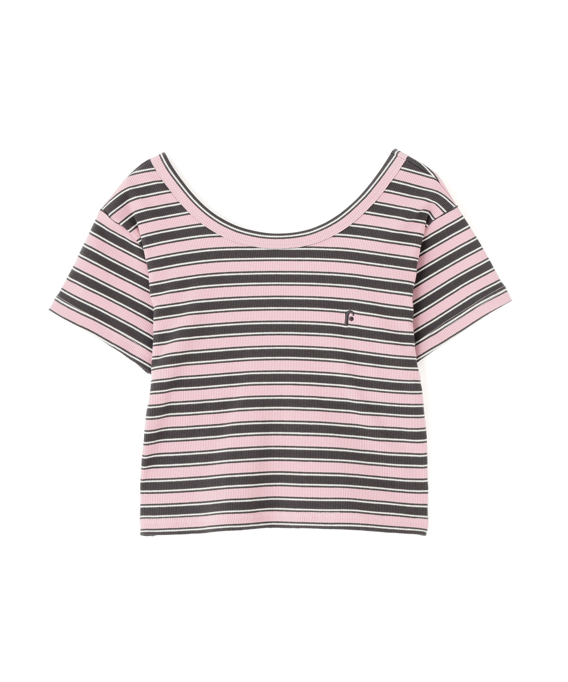  「ワンポイント刺繍マルチボーダーカットソー」|Tシャツ・カットソー|