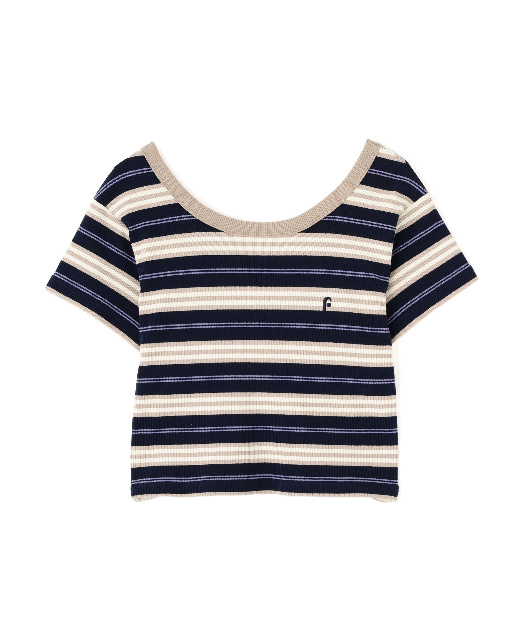  「ワンポイント刺繍マルチボーダーカットソー」|Tシャツ・カットソー|