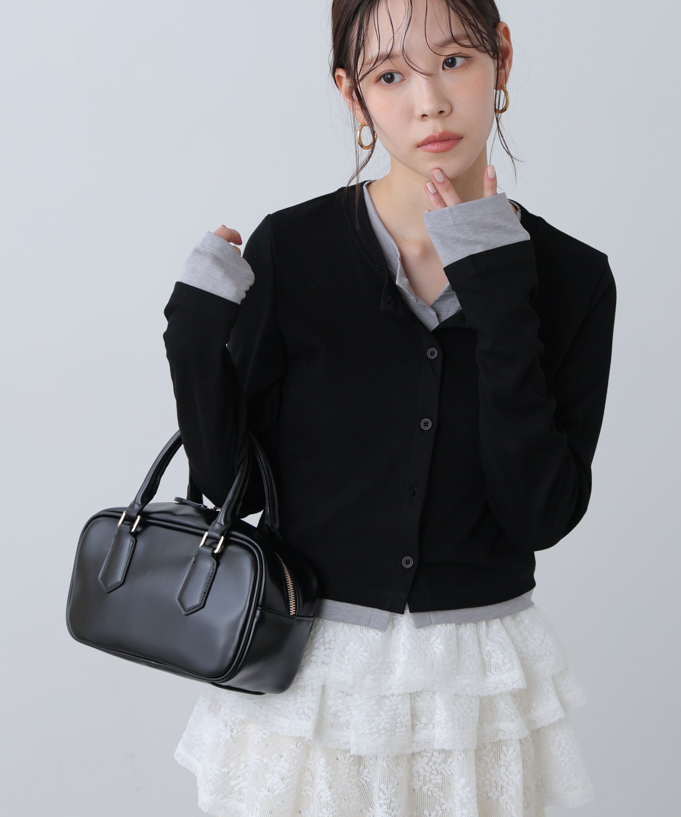  「レイヤード風カットソーカーディガン」|Tシャツ・カットソー|